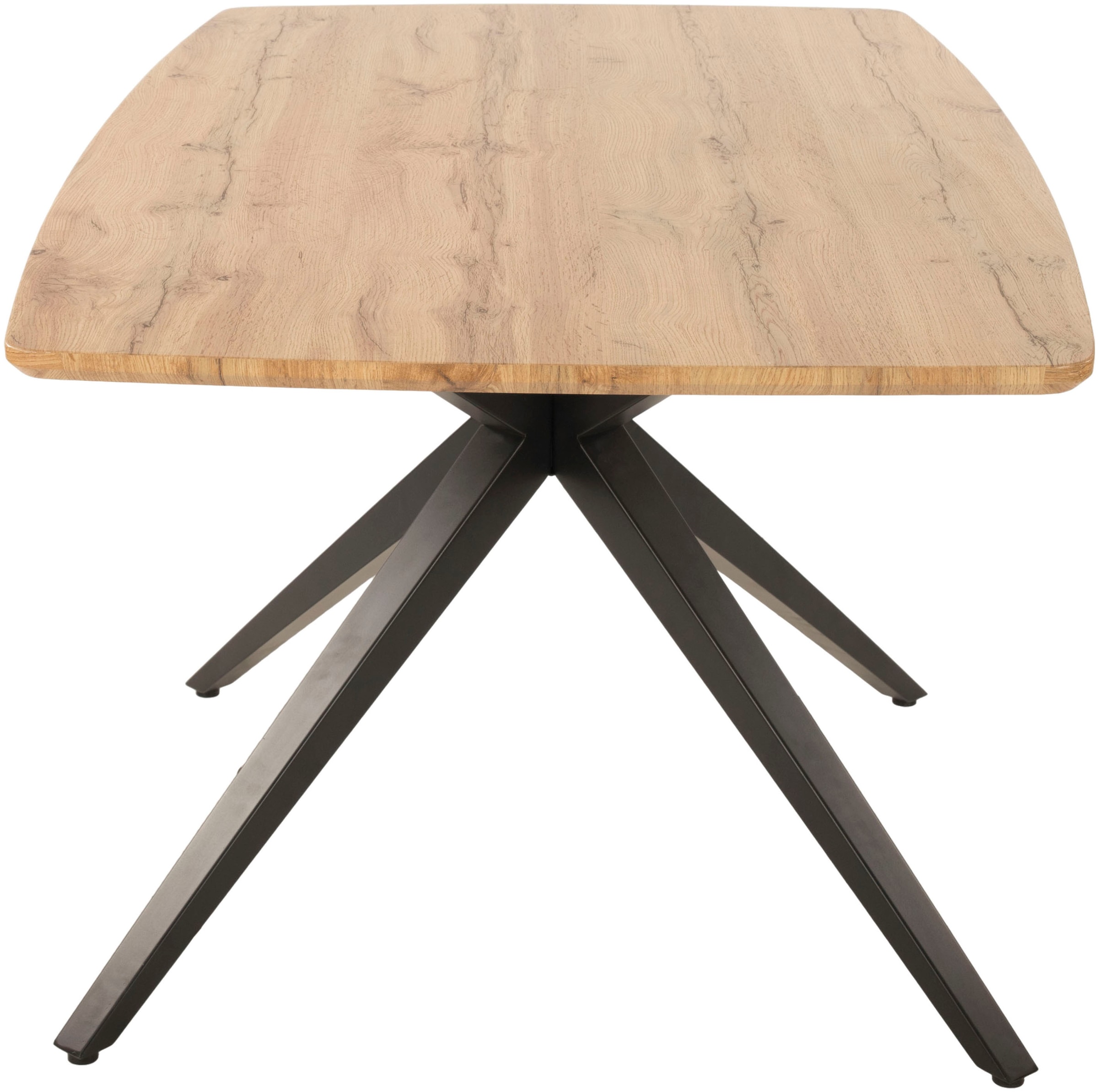 Duo Collection Table de salle à manger »Tisch Emira« 1 cuis tlg. Structure métallique massive en X, aspect chêne sauvage