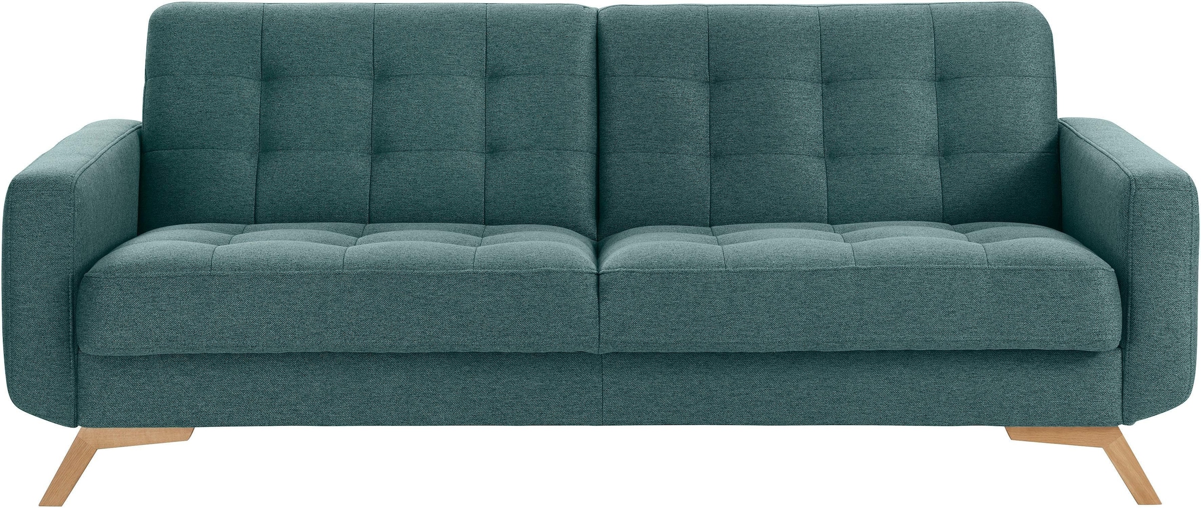 exxpo - sofa fashion 3-places »Fiord, aktuelles Design, tolle Detailverarbeitung im Sitz und Rücken« bequem, wahlweise Kippcouch mit Bettfunktion und Bettkasten, Holzfuss