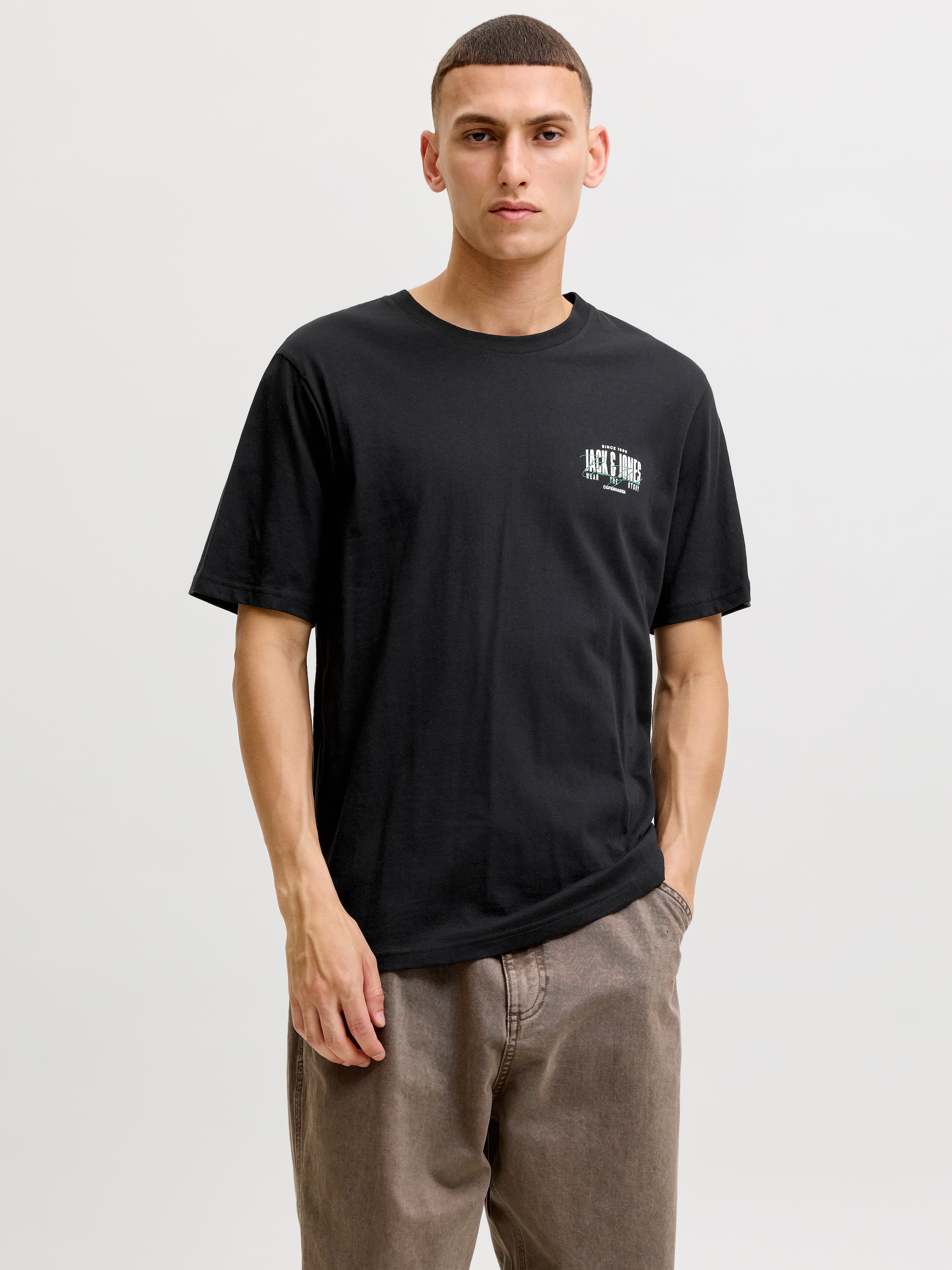 Image of Jack & Jones "JJAERO TEE SS CREW NECK" Baumwolle, regular fit