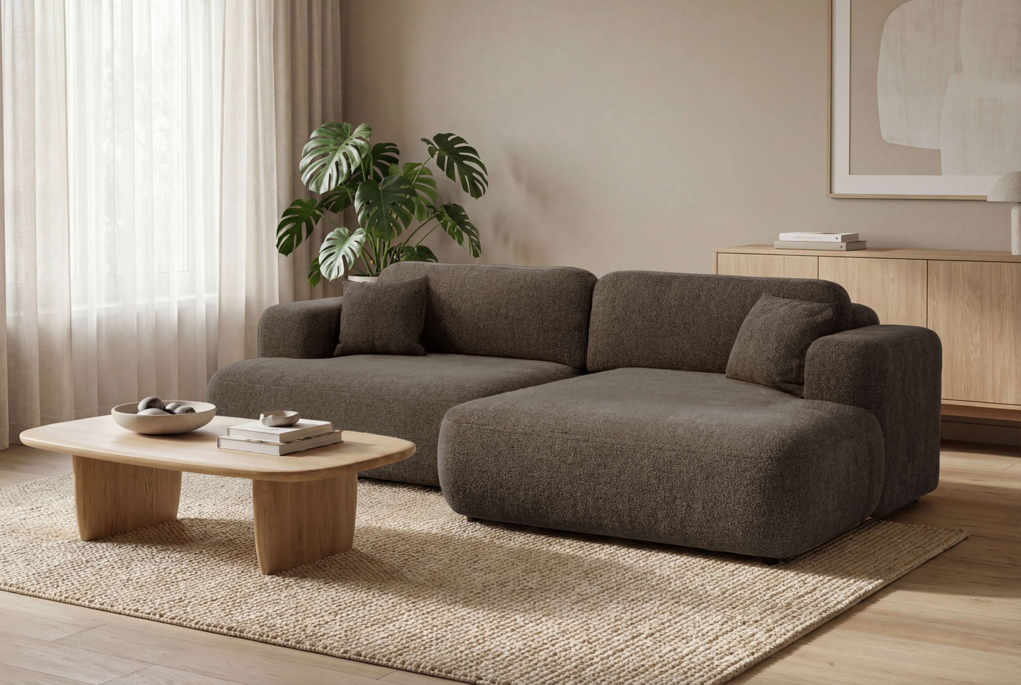 Image of GOODproduct Ecksofa "VEEVIA L-Form, Schlafsofa, Verlässliche Qualität, Breite 256cm" mit Bettkasten, belastbar bis 480kg, inklusive Rücken- und Zierkissen
