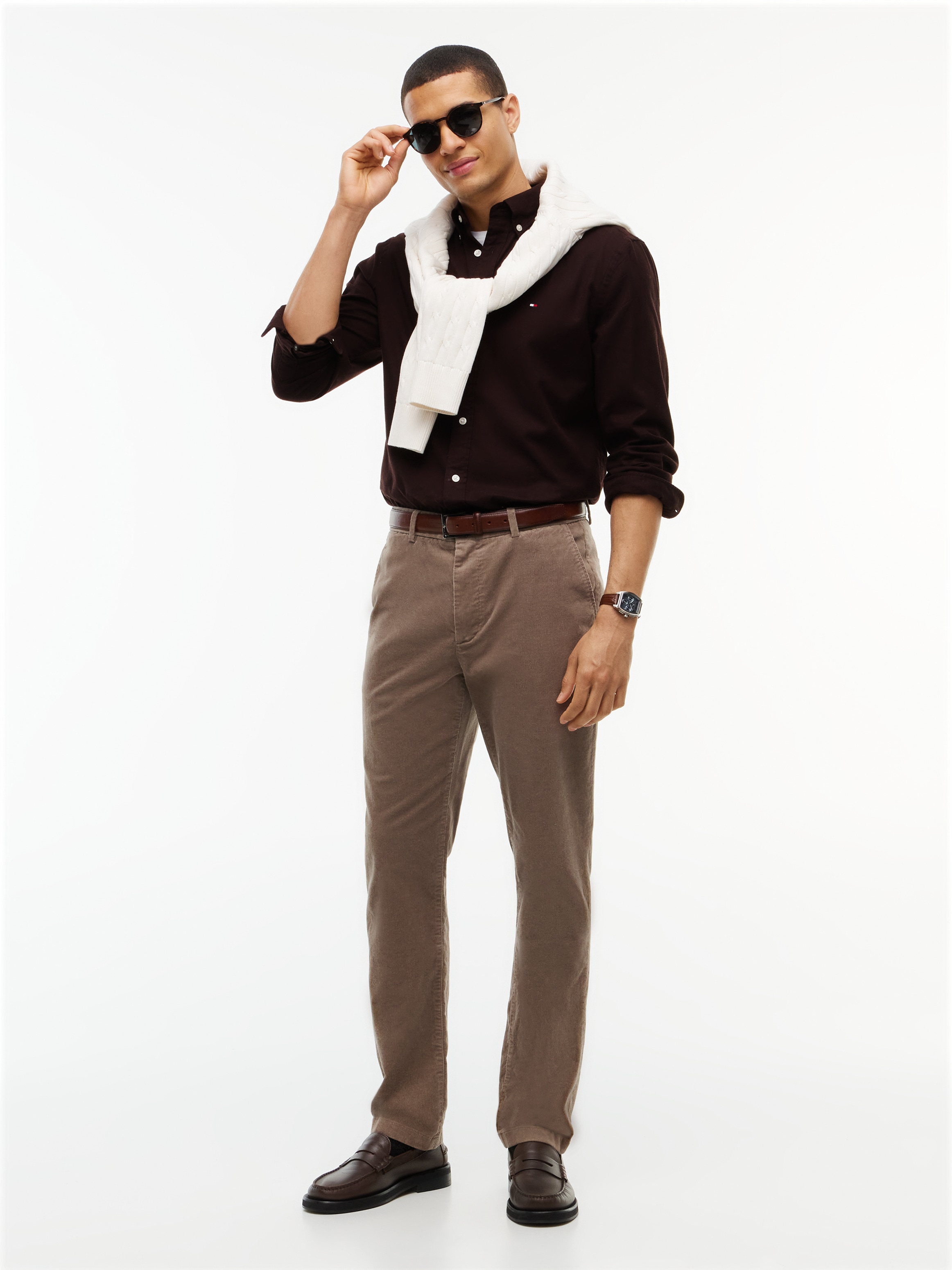 Tommy Hilfiger Chemise à manches longues »FLEX FLANNEL SOLID SHIRT« Flanelle douce Regular Fit