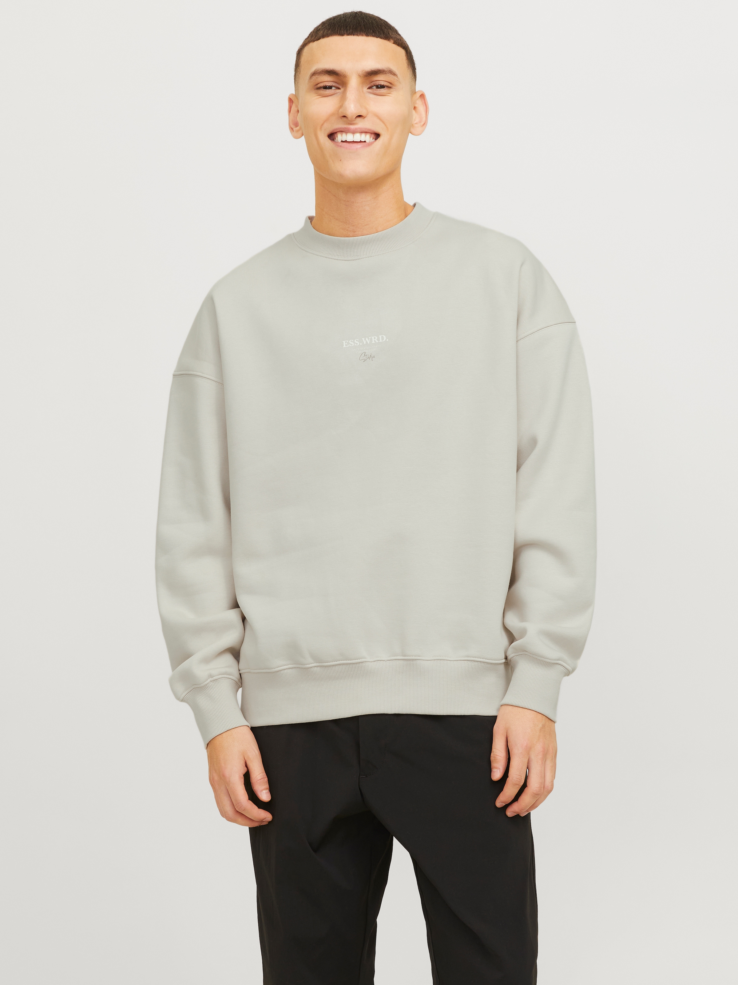 Jack & Jones Sweatshirt »JJEURBAN EDGE STUDIO SWEAT CREW NOOS«, mit Front und Back Print