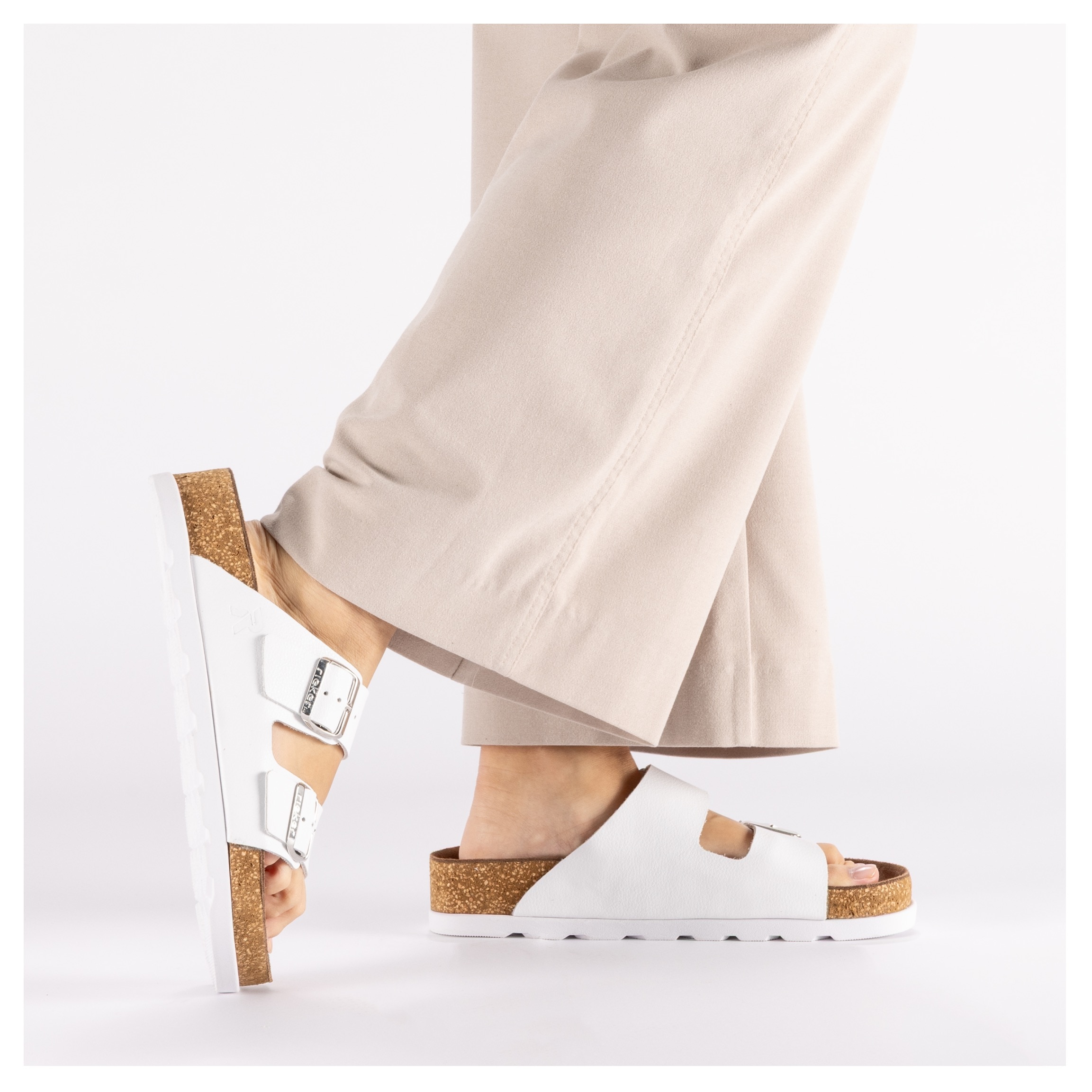 Rieker Pantolette  Chausson, chaussure d'été, chaussure de plage, sandale à deux brides avec semelle souple