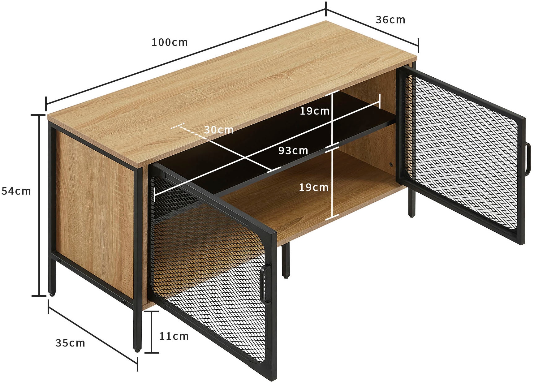 GOODproduct Tableau TV »Amance« mit natürlichen ABS-Kanten und langlebigem Metallgestell