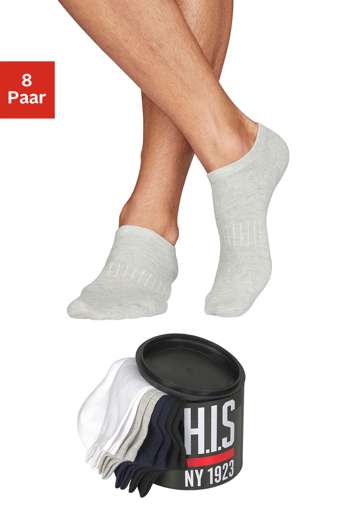 Image of H.I.S Sneakersocken Dose, 8 Stk. tlg. in der Geschenkdose