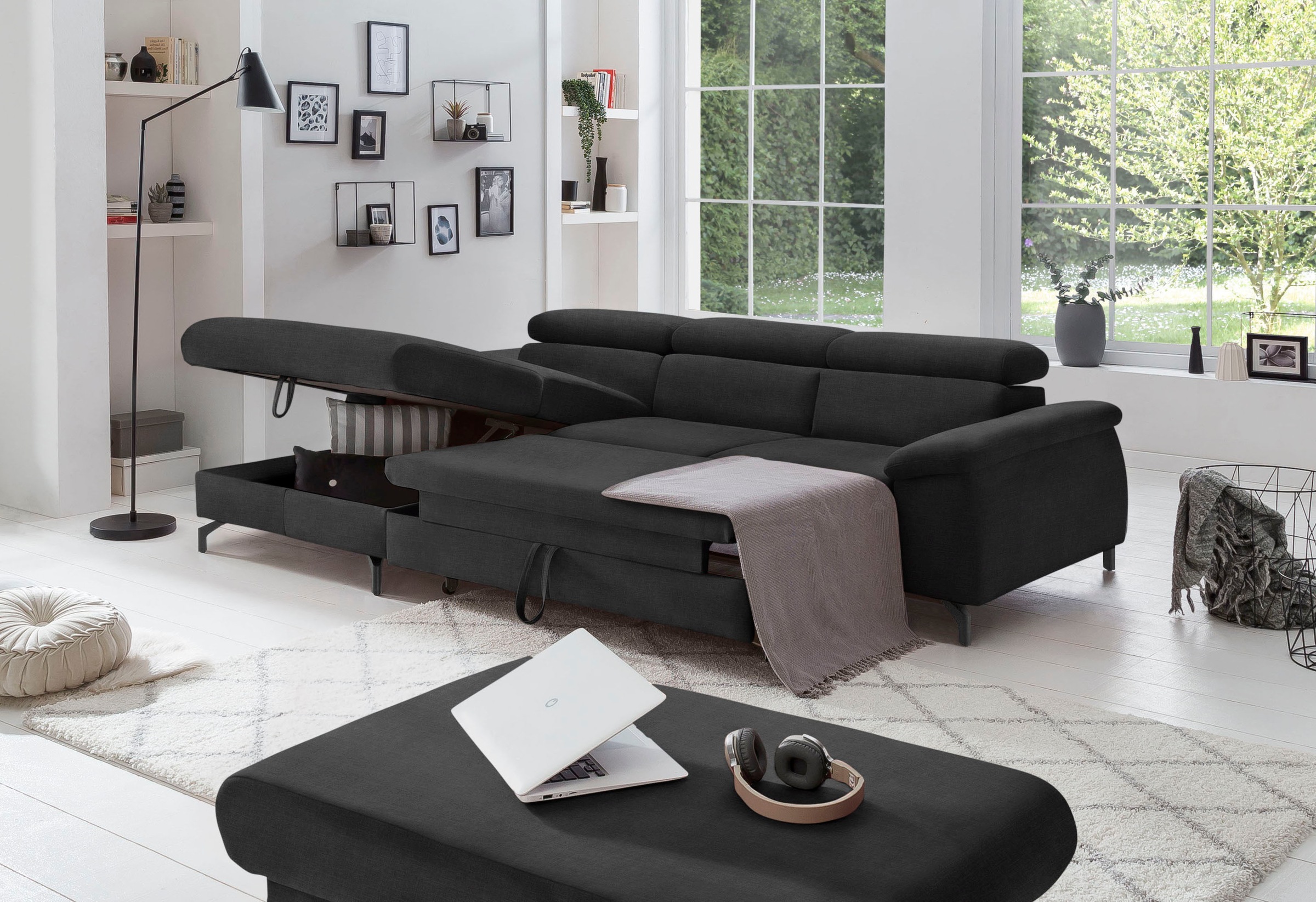 COTTA Ecksofa »Kitty«, Modern, L-Form, Bodenfreiheit 12,5 cm