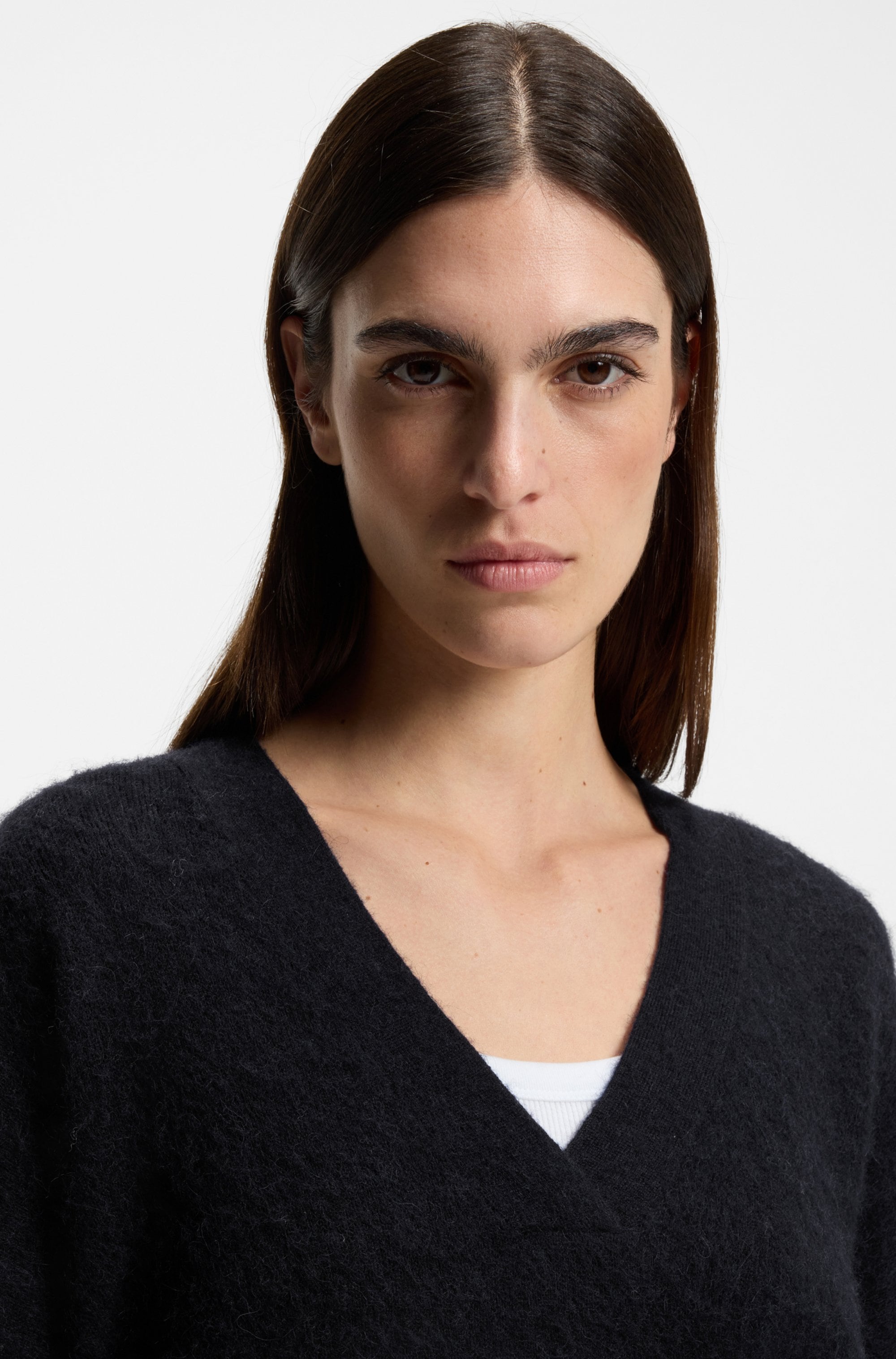 BOSS ORANGE Pull en tricot »Fiti Premium Damenmode« mit V-Ausschnitt