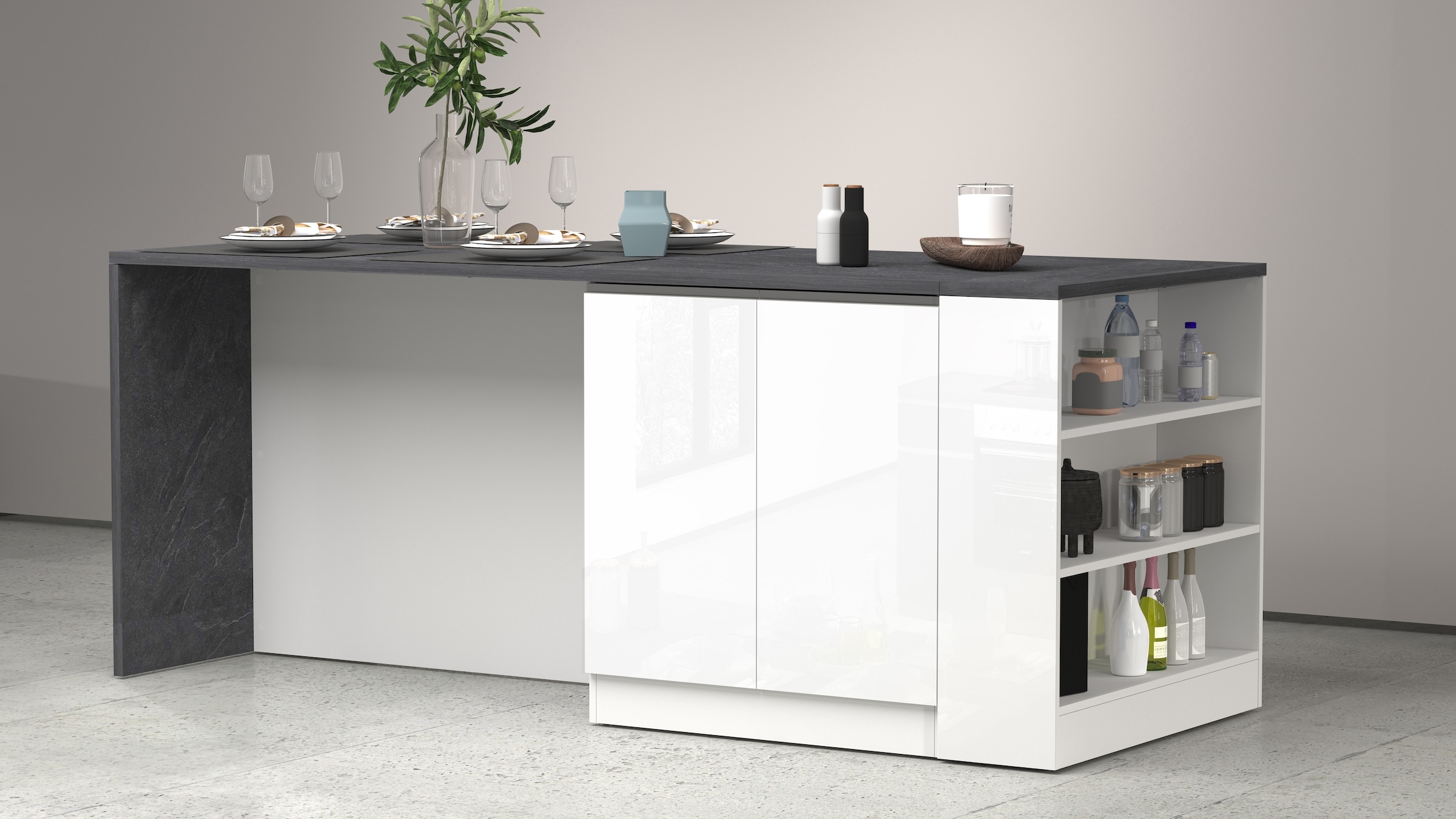 KOCHSTATION Küchenregal »Sole,Regal,Standregal,Küchenregal,Ablageregal« Kombinierbar mit Kücheninsel Serie Sole Kochstation