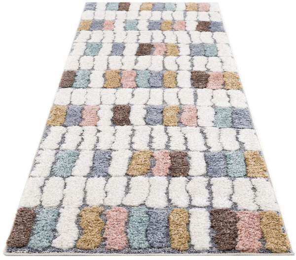 Carpet City Hochflor-Teppich »Focus 3032«, rechteckig, 20 mm Höhe, Läufer, Boho, Hochtief-Muster/ 3D-Effekt, für Wohnzimmer, Schlafzimmer