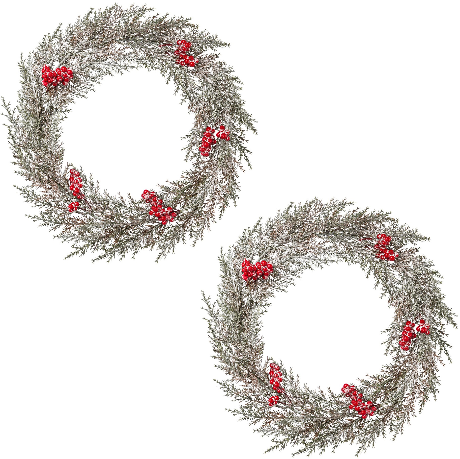 Image of Creativ deco Dekokranz, (Set, 2 St.), aus Zweigen mit Beeren, mit Frost-Optik, Ø ca. 40 cm bei Ackermann Versand Schweiz