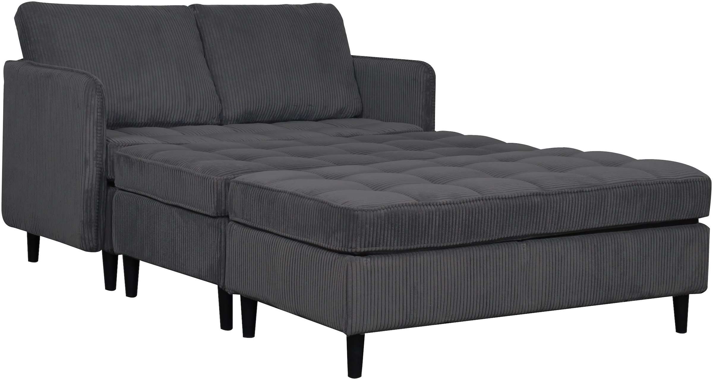 Dorel Home Paysage de salon »LINDHUS, U-Form, Breite 254 cm, verschiedene Stellvarianten, Modulsofa« Recamiere, Stauraum, Cord und Chenille-Bezug