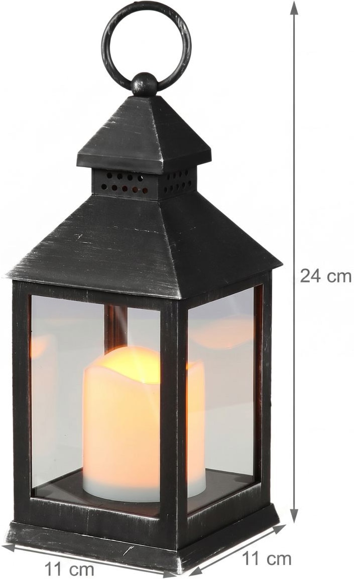 Ambiente Haus Lampe de table extérieure LED »Laterne antikschwarz 24cm inkl LED« 1 cuis blanc chaud