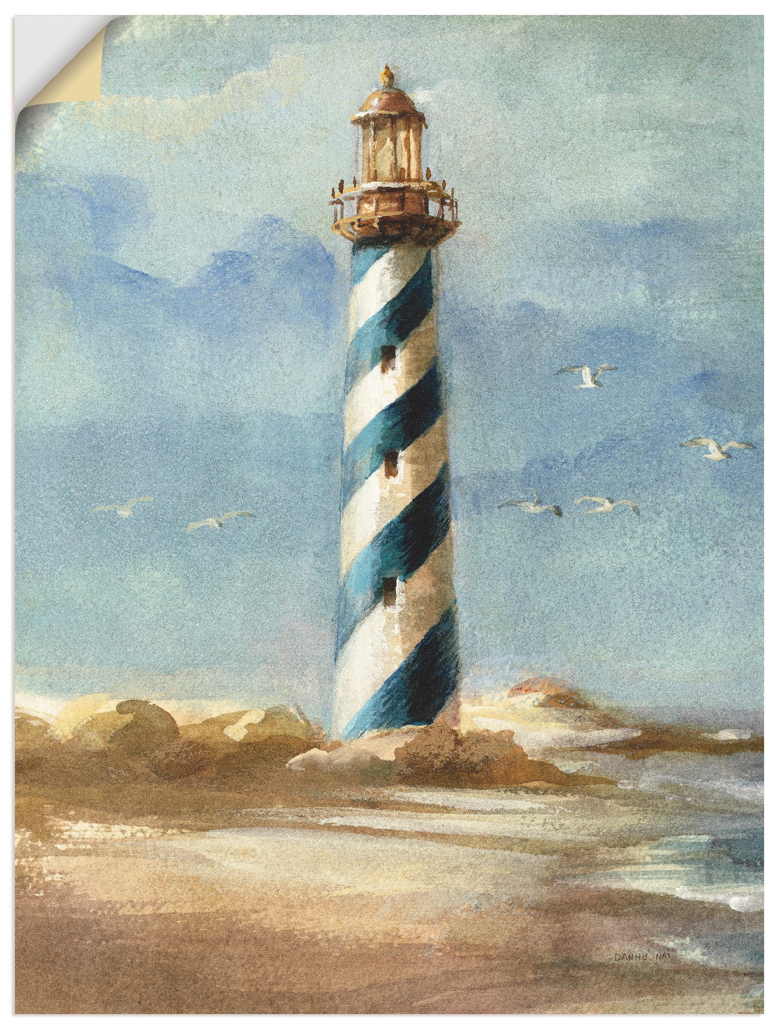 Image of Artland Wandbild »Leuchtturm I«, Gebäude, (1 St.), in vielen Grössen & Produktarten -Leinwandbild, Poster, Wandaufkleber / Wandtattoo auch für Badezimmer geeignet bei Ackermann Versand Schweiz