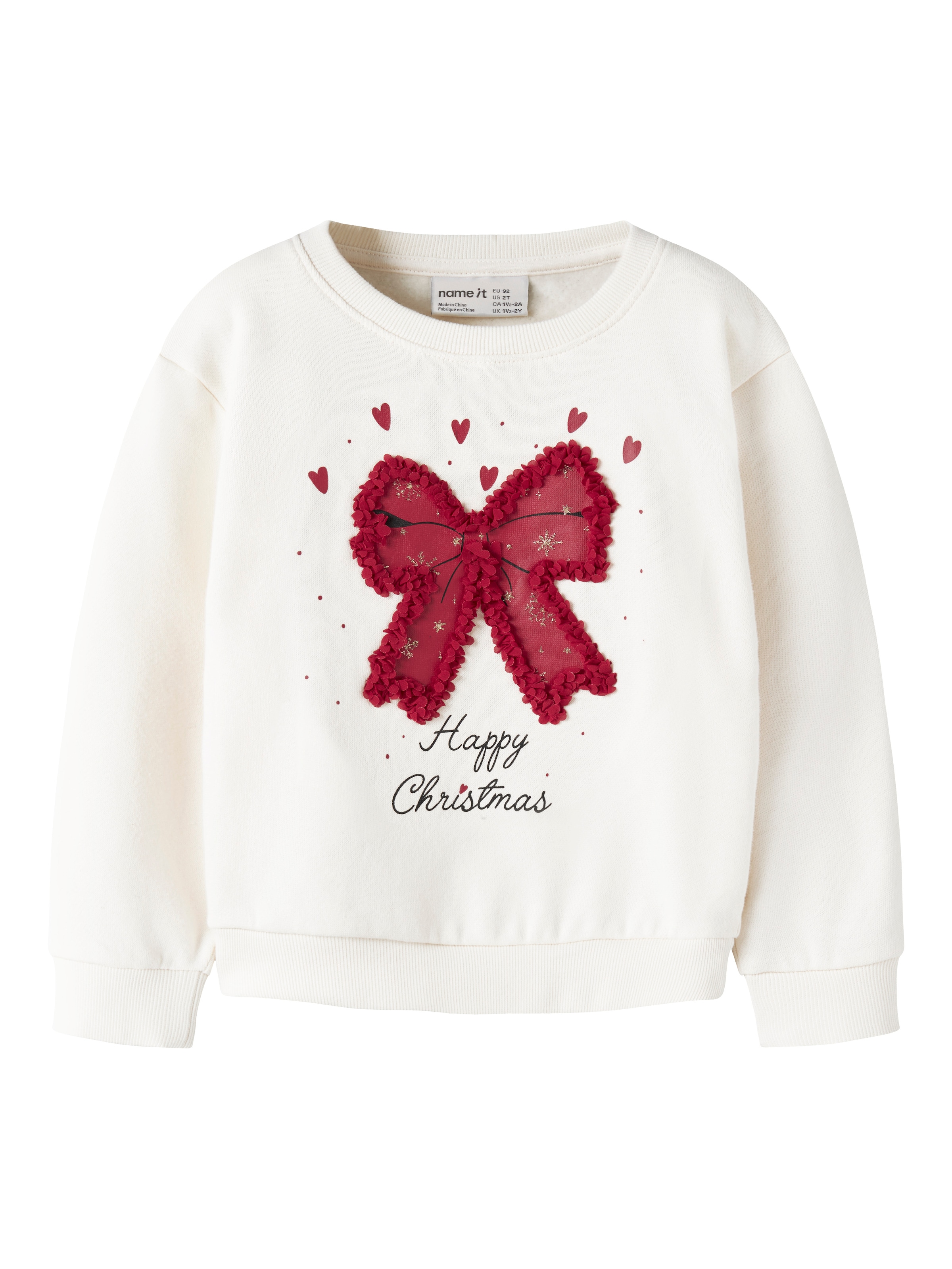 Image of Name It Sweatshirt "NMFPOLMAX LS NREG SWEAT BRU BOX", Weihnachten, Baumwolle, normal geschnitten