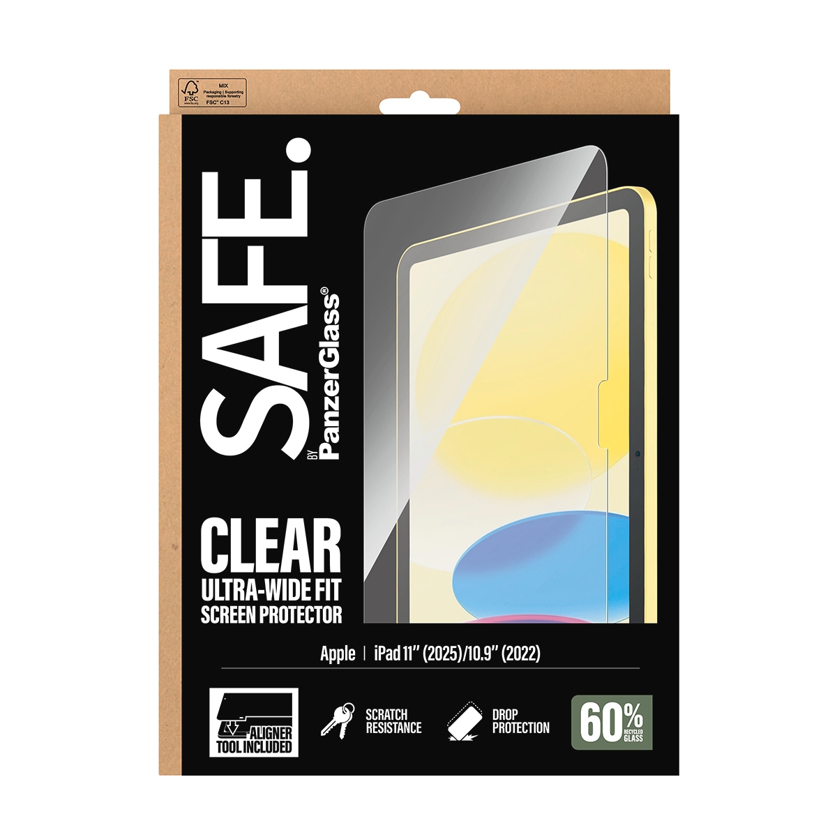 SAFE by PanzerGlass Displayschutzglas »Ultra-Wide Fit Screen Protector« für Apple iPad 11" (11. Gen) Displayschutzfolie, Schutzfolie, Bildschirmschutz, kratz- & stossfest