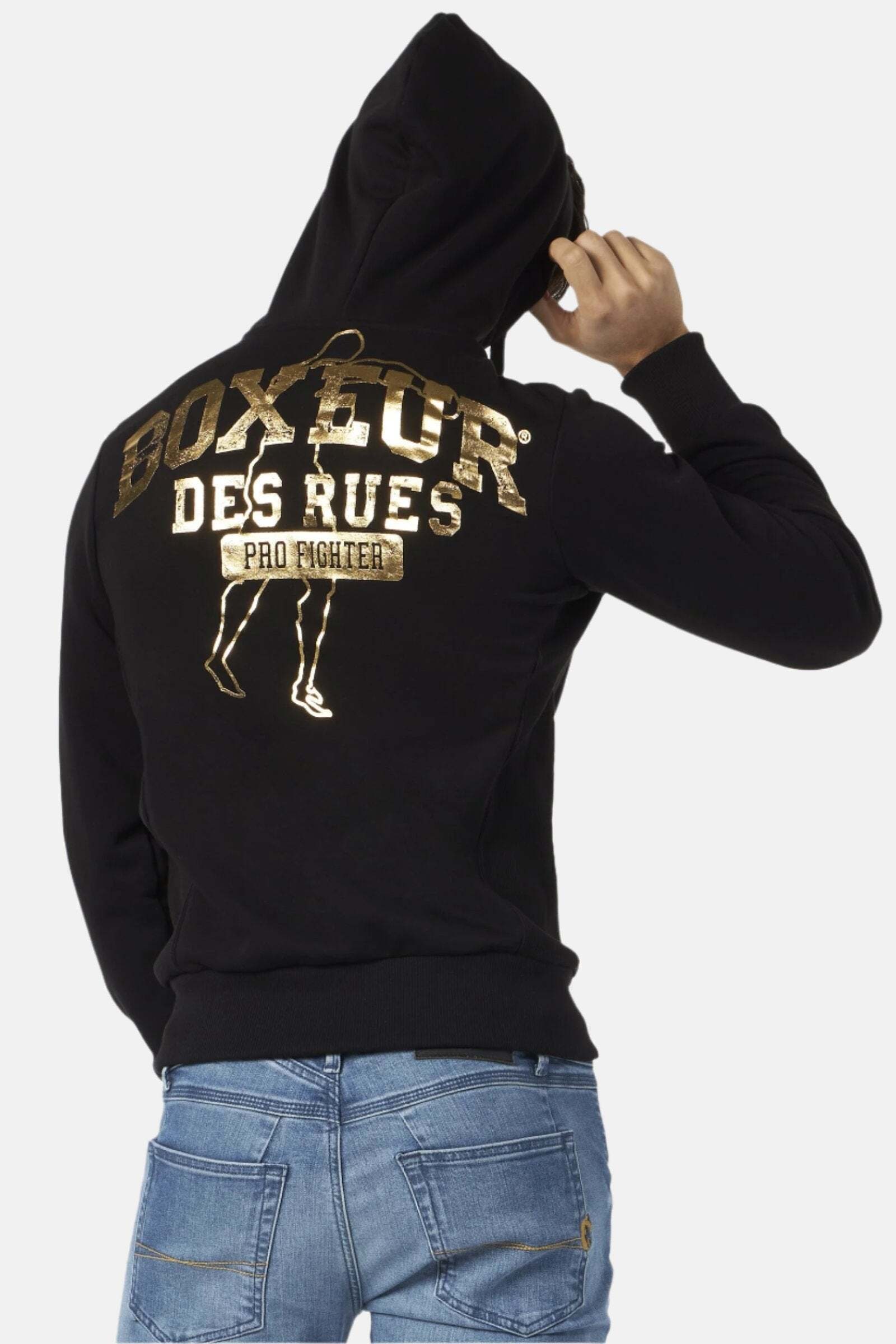 BOXEUR DES RUES Kapuzensweatjacke »BOXEUR DES RUES Kapuzenpullover Hooded Full Zip Sweatshirt«