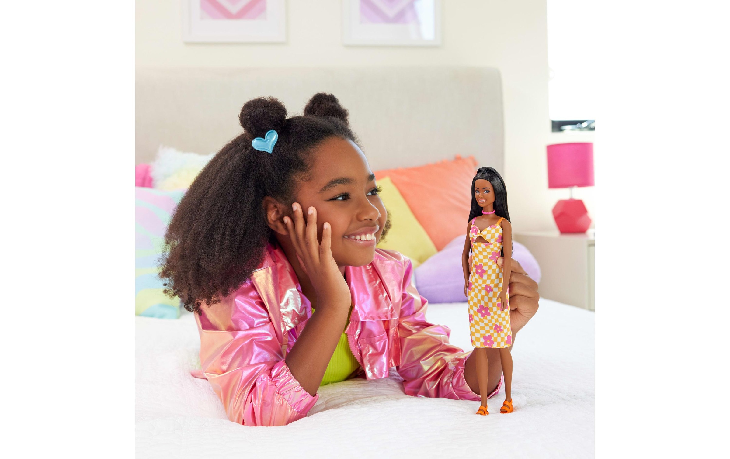 Barbie Anziehpuppe »Pink and Orange Check Dress«