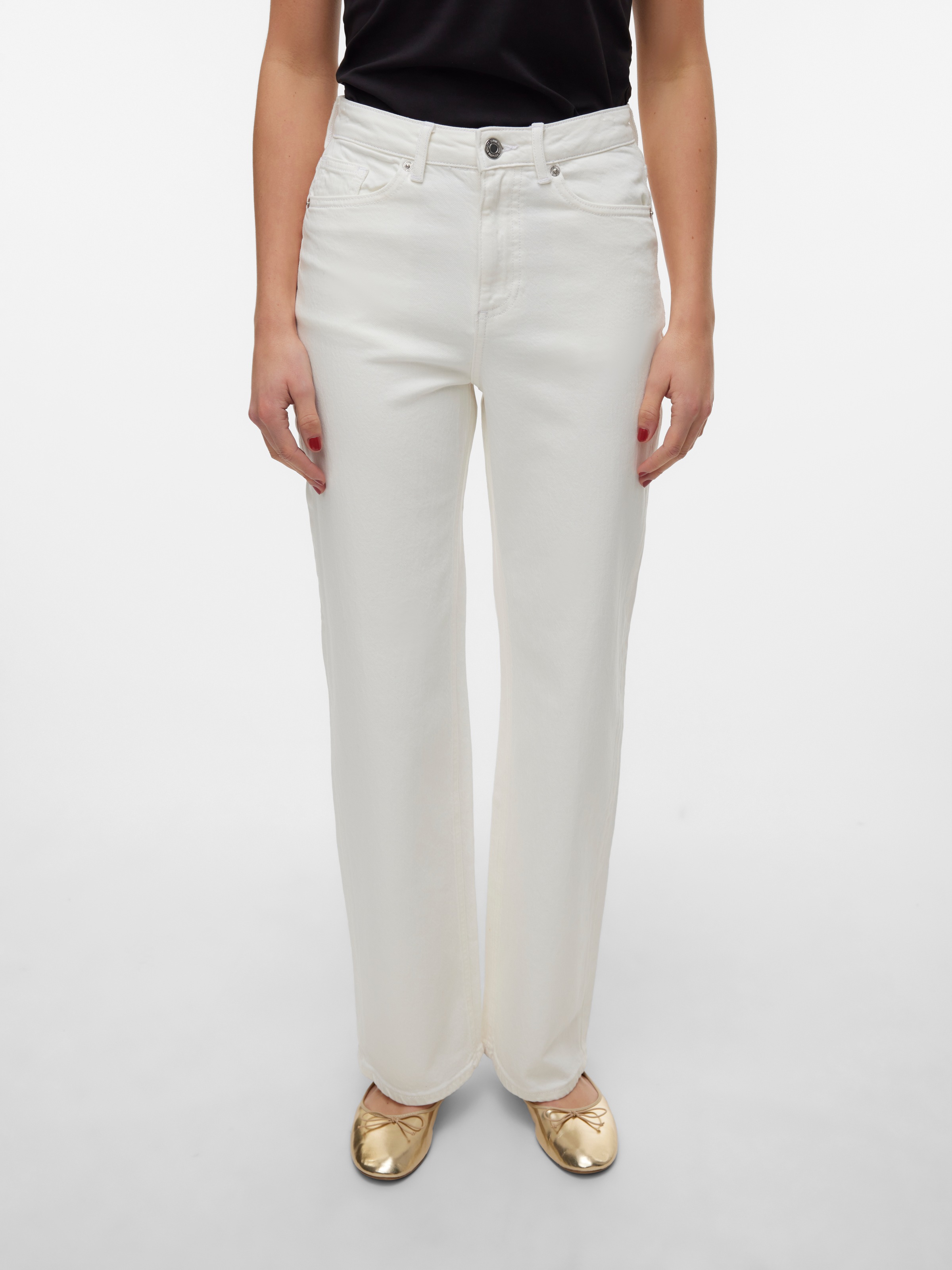 Image of Vero Moda High-waist-Jeans "VMTESSA HR WIDE JEANS COLOR GA NOOS" mit Eingrifftaschen