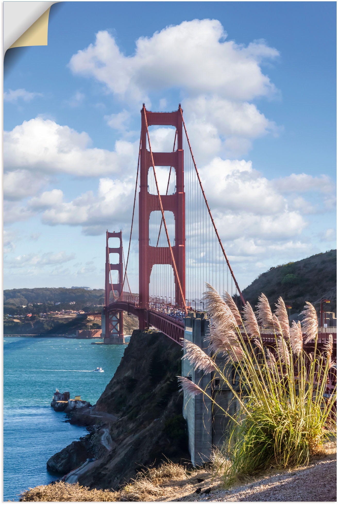 Artland Wandbild »SAN FRANCISCO Golden Francisco, Bridge«, Poster St.), Wandaufkleber versch. Grössen San Gate oder in Leinwandbild, als Alubild, (1