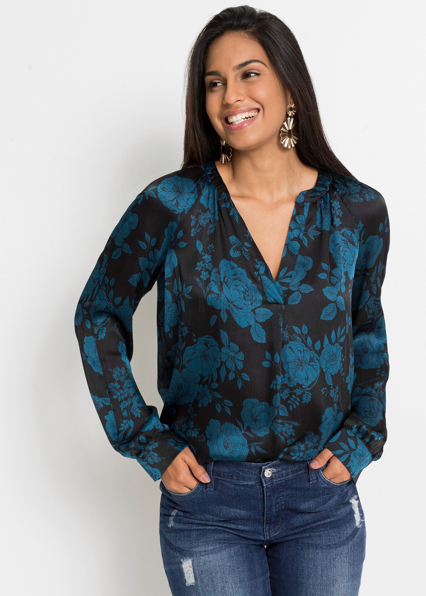 Image of bonprix Tunika moderner Look, gerade Passform, aus Polyester, mit schönem Druck