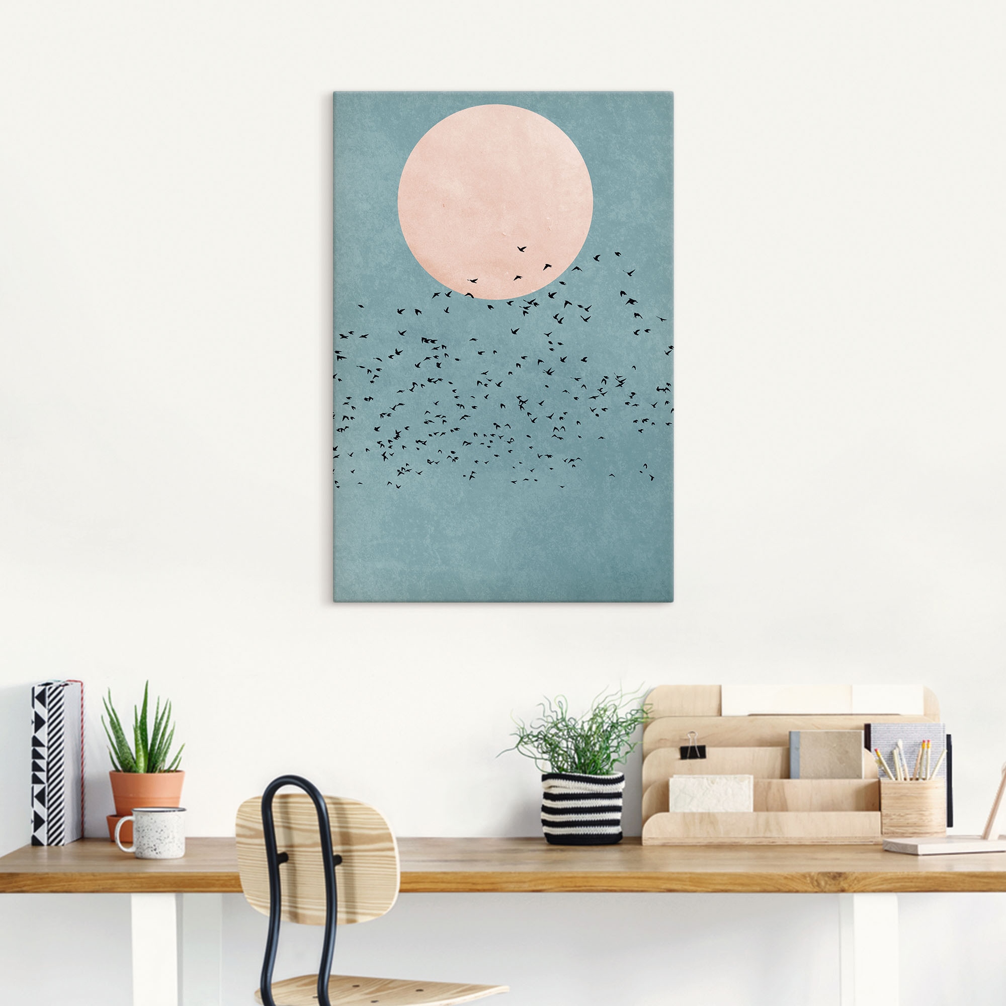 Artland Tableau sur toile »Wegfliegen« 1 cuis tlg. auf Holzrahmen gespannt