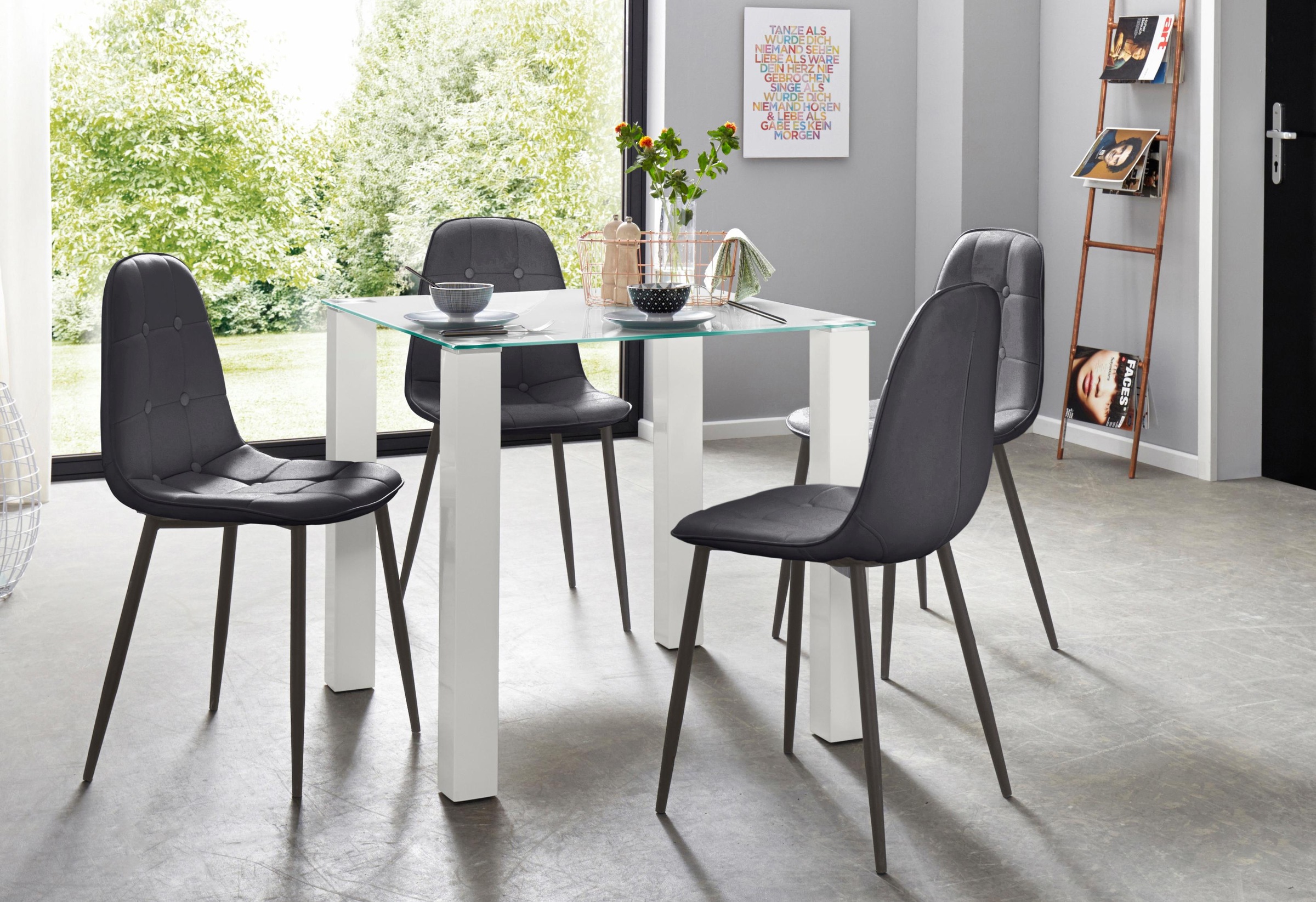 Image of GOODproduct Set, 5 Stk. tlg. mit Glastisch, Breite 80 cm