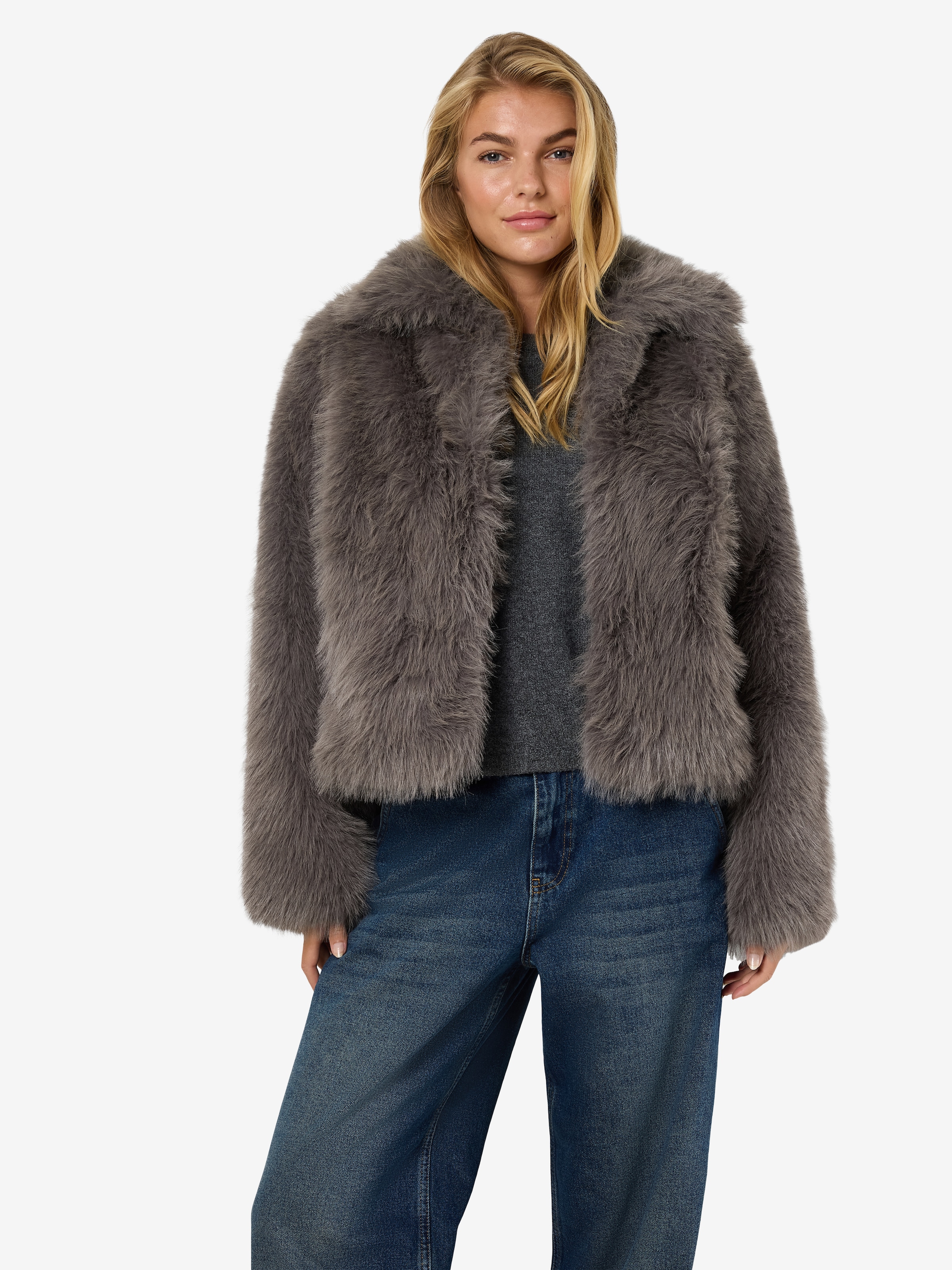 Noisy may Fellimitatjacke »NMEVIE L/S FUR JACKET NOOS« Polyester