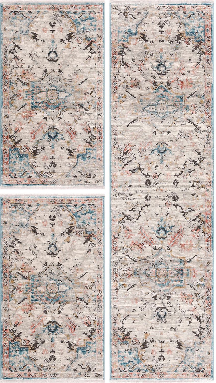 Image of Carpet City Bettumrandung »Novel 8627«, (3 tlg.), Vintage Bettvorleger, Fransen, Used-Look, Multicolor, Läuferset für Schlafzimmer bei Ackermann Versand Schweiz