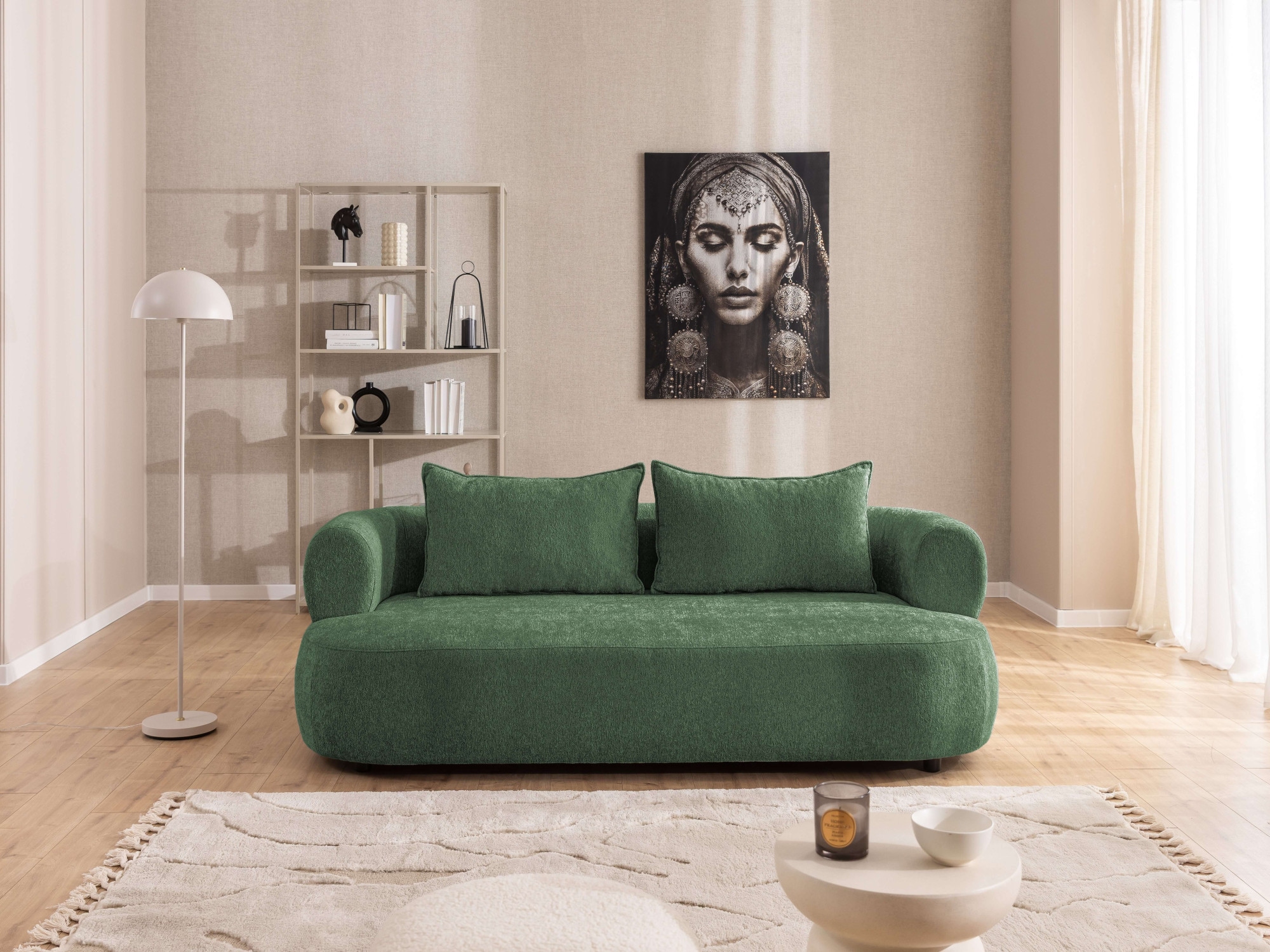 Home affaire 3-Sitzer »LUSSAC 3-Sitzer Design-Sofa mit Zierkissen, Masse B/T/H: 202/123/78 cm« hoher Sitzkomfort und modernes Design, Sofa ohne Bettfunktion