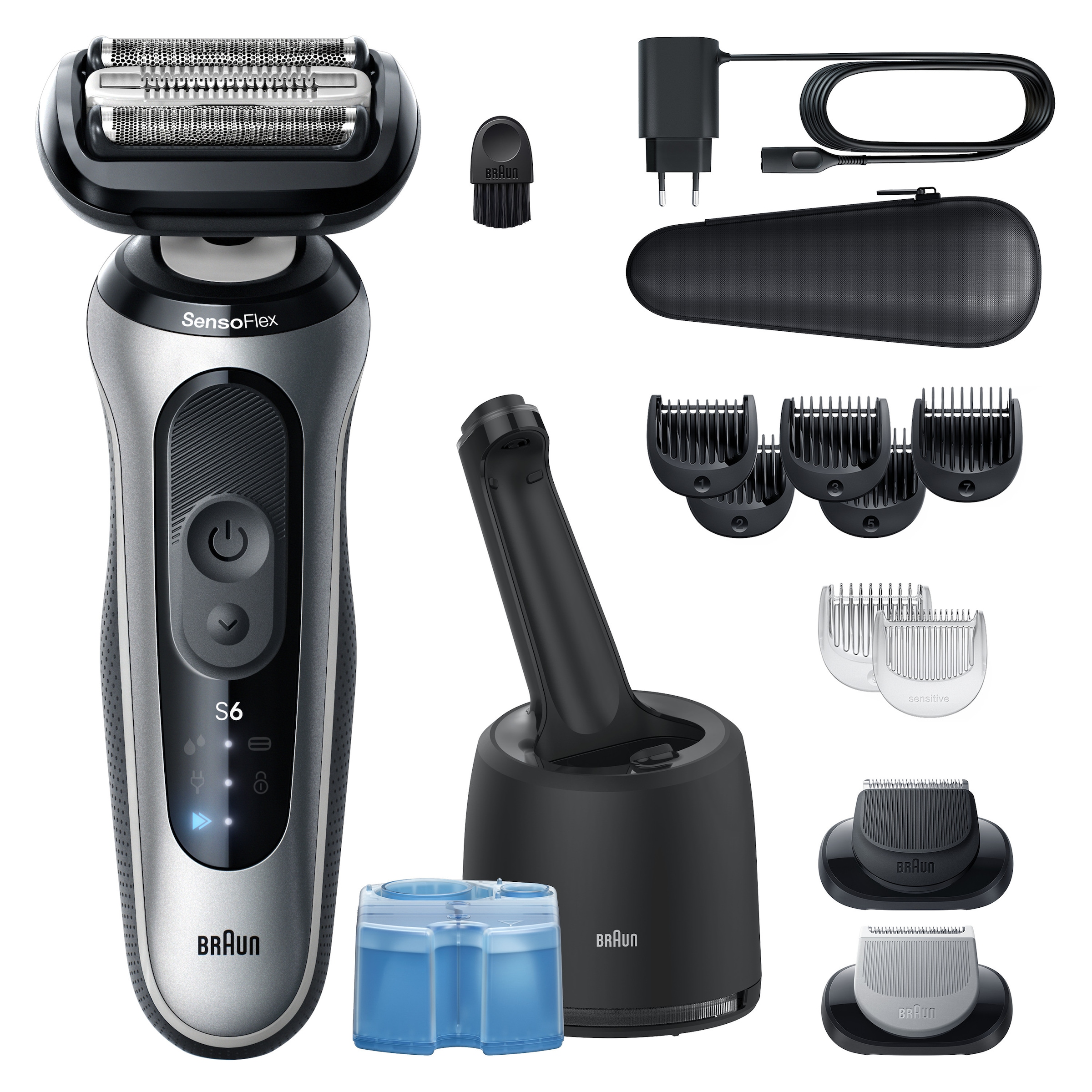 Braun Rasoirs électriques »Series 6 62-S7650CC« centre Smart Care 2 cuis Aufsätze 100% wasserdicht, mit 4in1 SmartCare Center, +2 Aufsätze