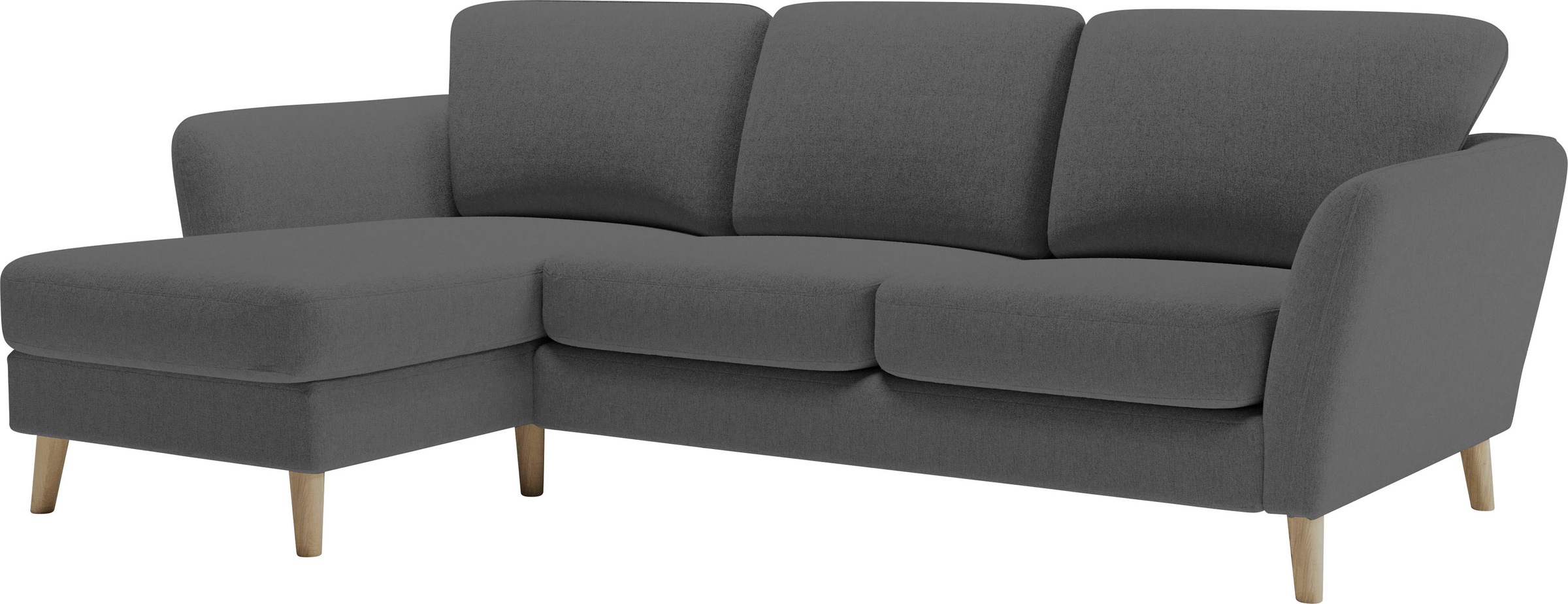 Home affaire Ecksofa »MARSEILLE (242/152cm),L-Form, Rec. rechts/links«, Massivholzbeine Eiche, Landhausstil, Wellenunterfederung