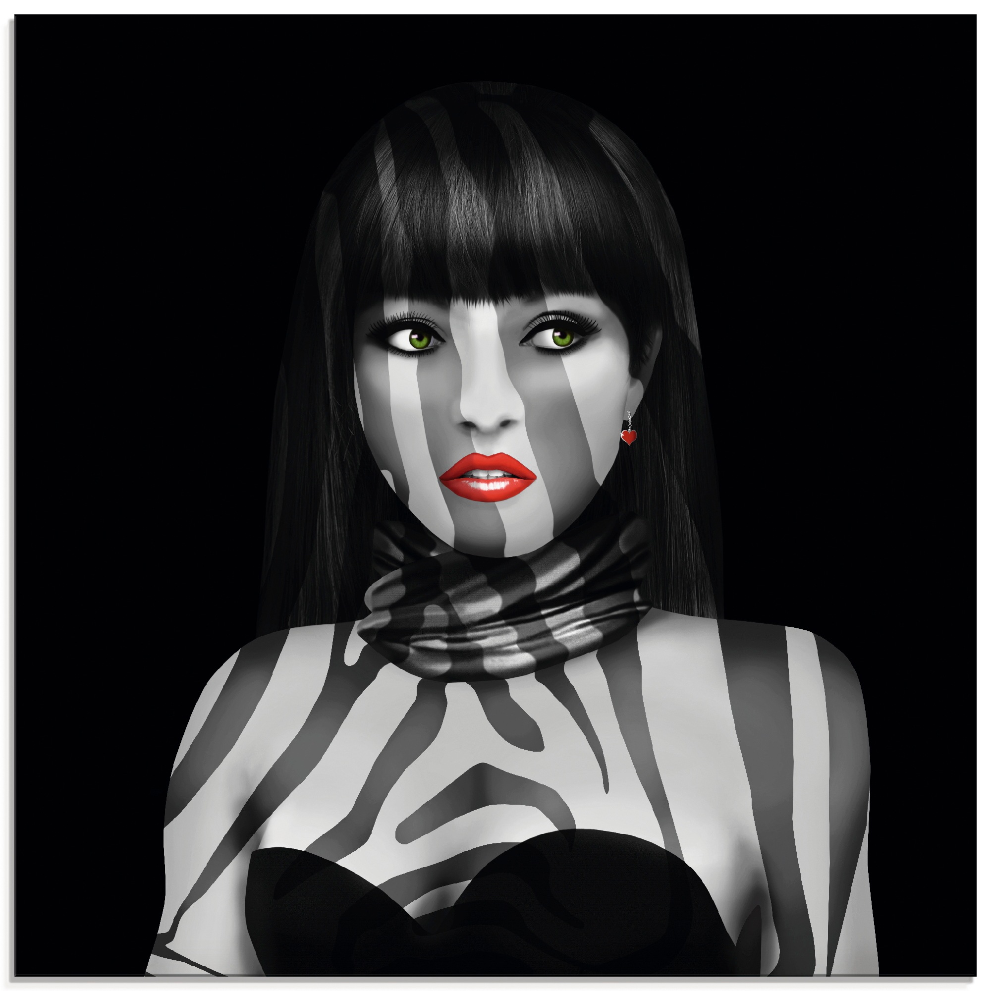 Image of Artland Glasbild »Exotische Lady«, Frau, (1 St.) bei Ackermann Versand Schweiz