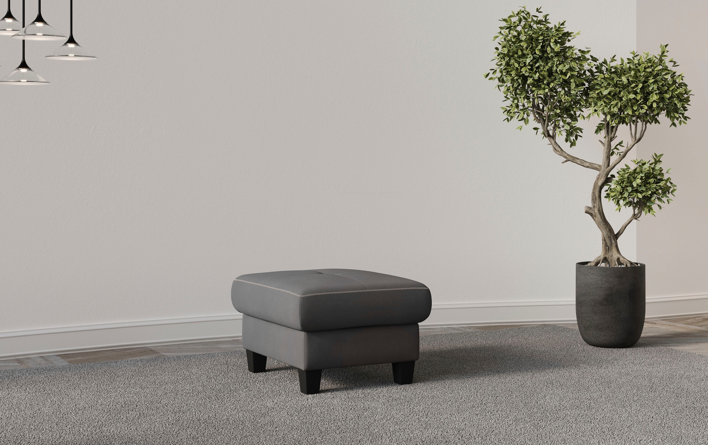 Home affaire Polsterhocker »Varese« Kreuznaht in beige