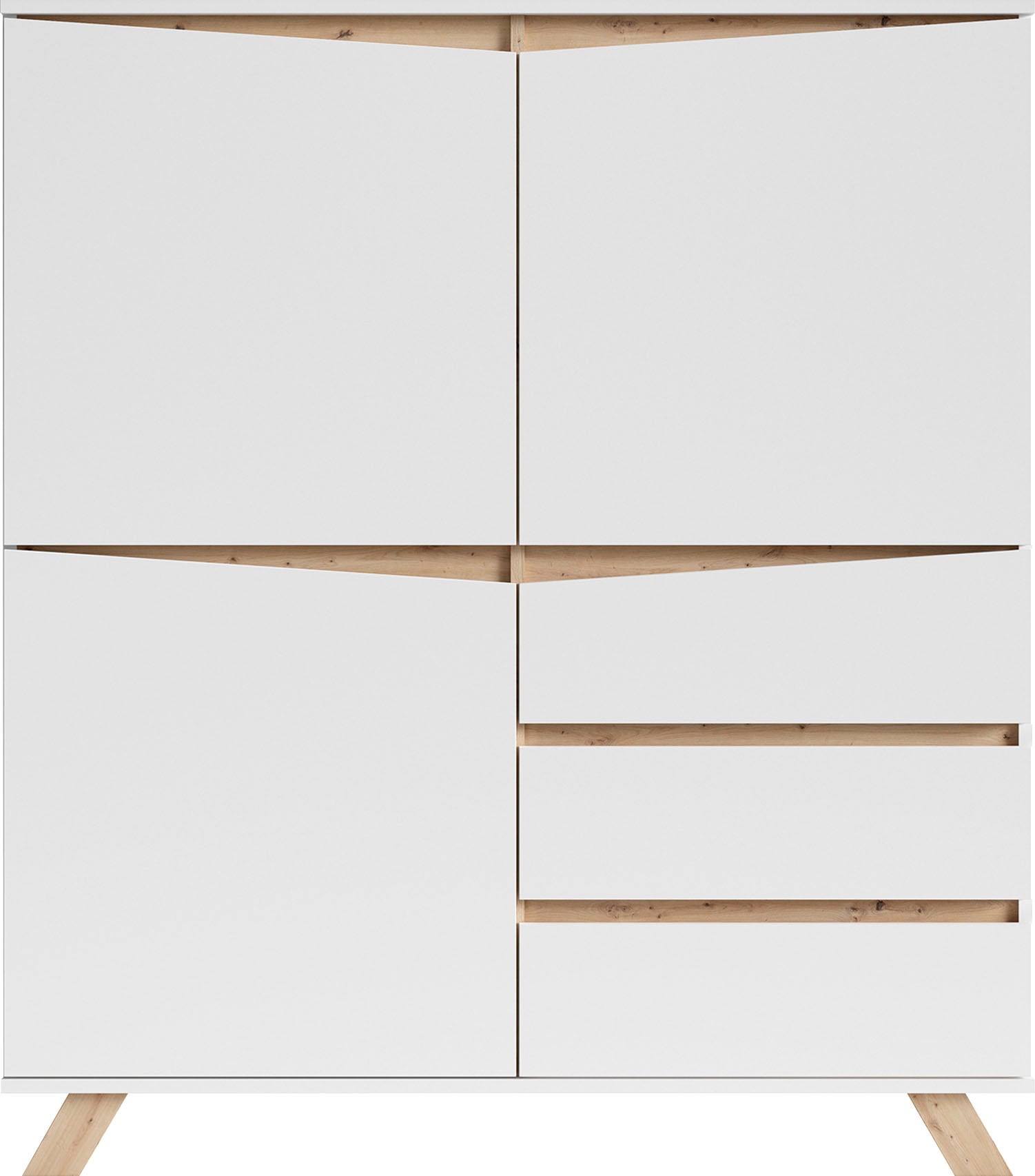 Image of byLIVING Highboard "Valentin" 3 Schubkästen und 3 Türen, Breite 120cm in modernem Scandi - Design