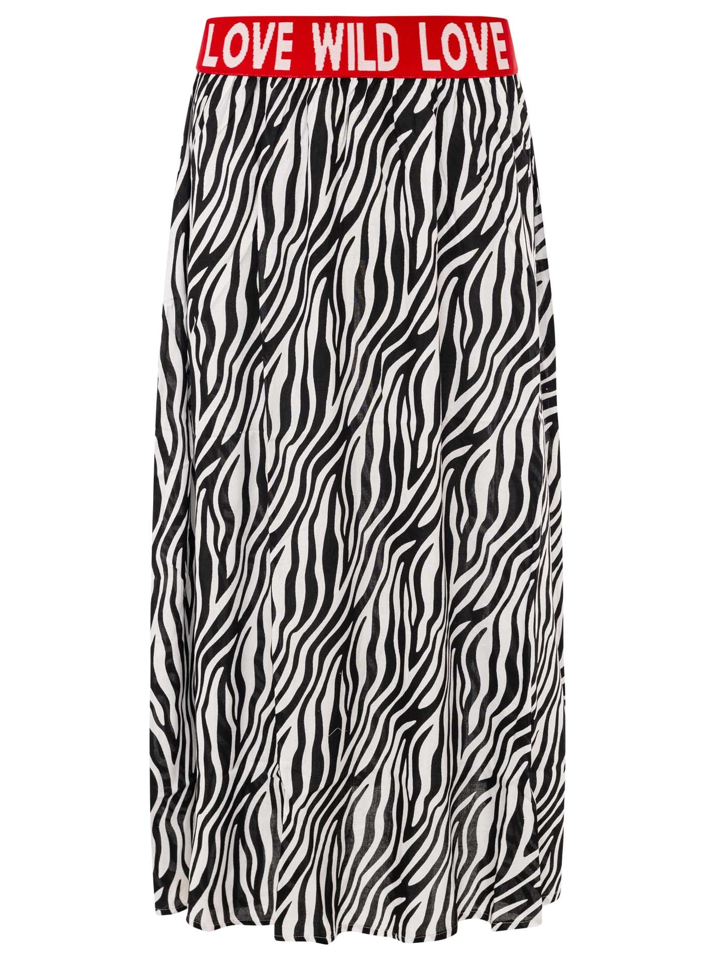 Zwillingsherz Maxi jupe »"Classic Zebra"« Zebramuster, Gummizug mit Schrift, leichtes Material, knöchellang