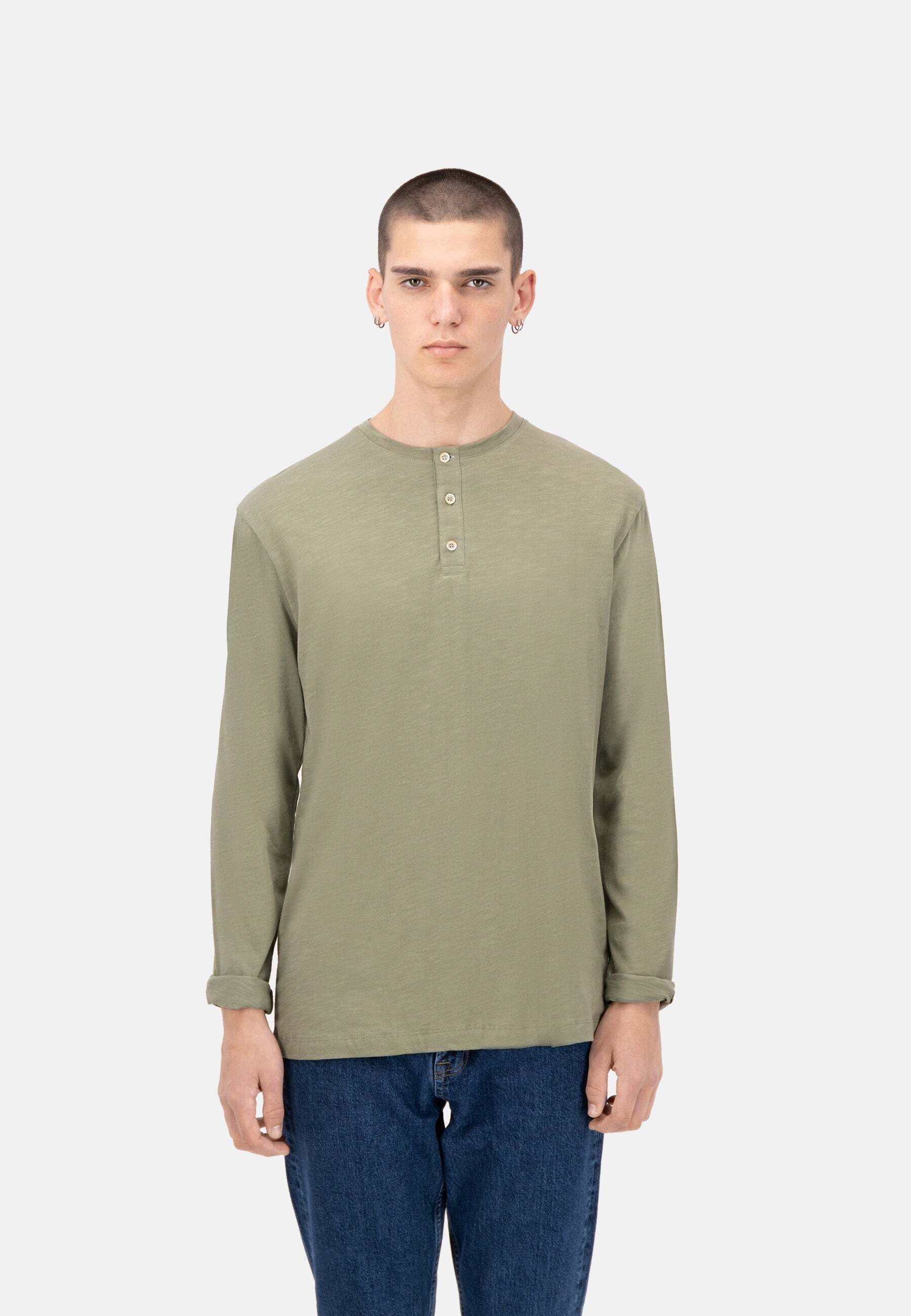 colours & sons Langarmshirt »colours & sons Langarmshirts Henley - Slub«