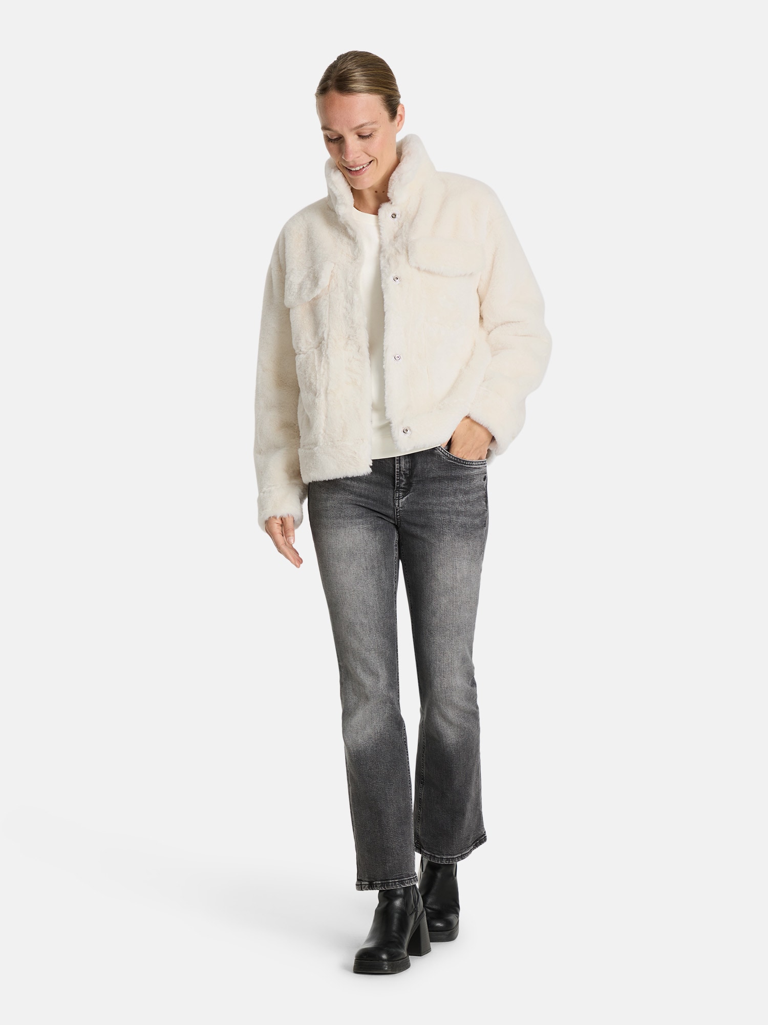 Lieblingsstück Plüschjacke »MaliL«, mit aufgesetzten Taschen