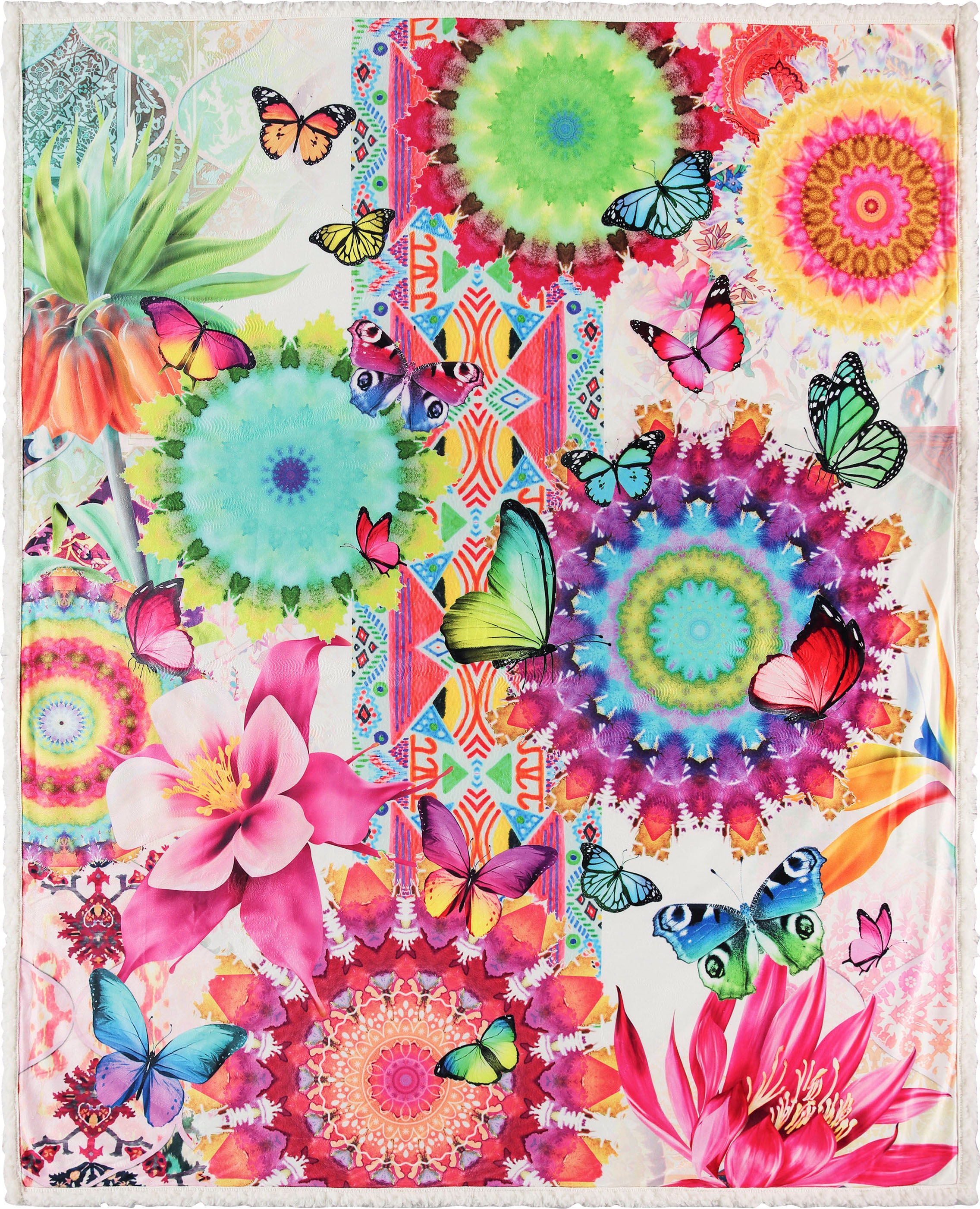 Image of hip Plaid »Feliz«, mit Mandalas und Schmetterlingen, Kuscheldecke bei Ackermann Versand Schweiz