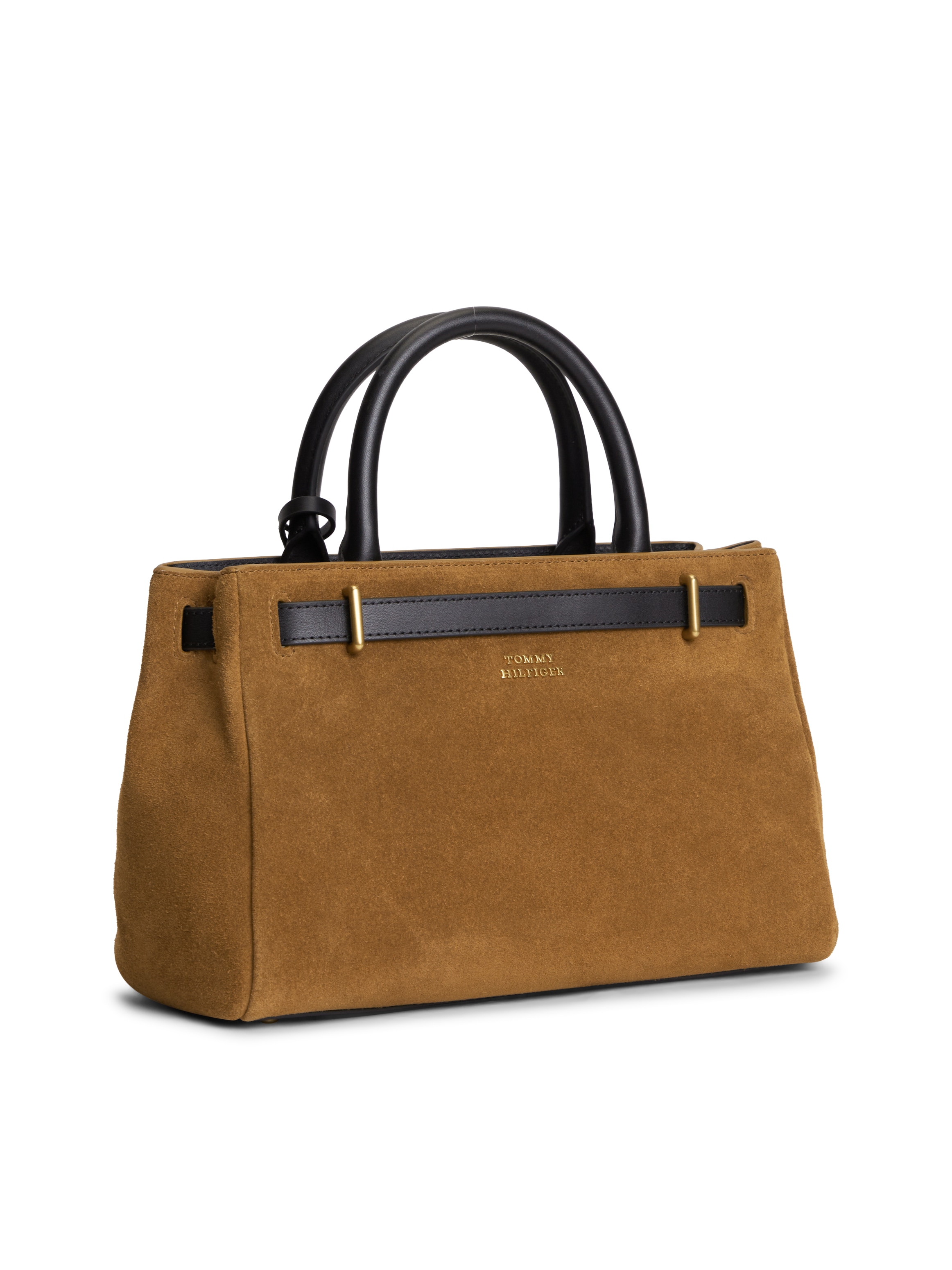 Tommy Hilfiger Sac à main »AMERICAN ICON MINI TOTE SUEDE LE« Sac à épaule pour femme, sac bandoulière avec pendentif TH à serrure
