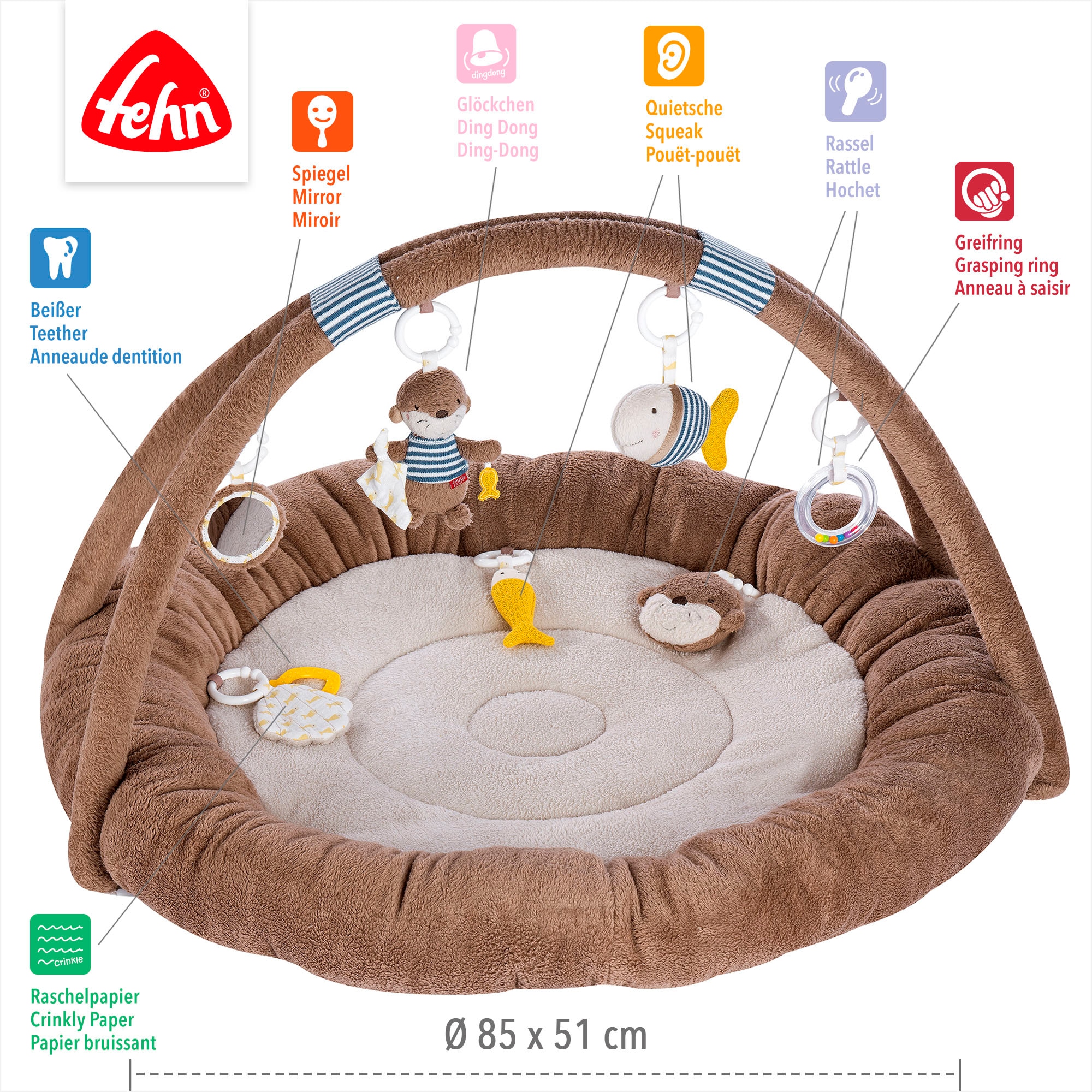 Fehn Baby Gym »Otter Theo, 3-D-Activity-Nest Otter«