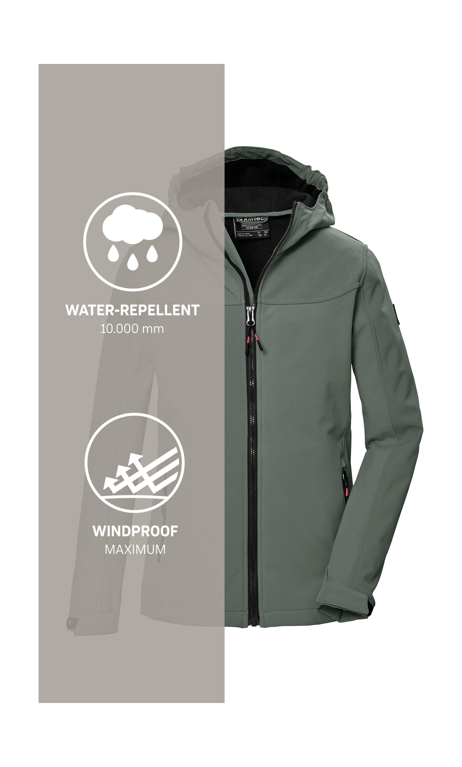 Killtec Softshelljacke »KOS 145 GRLS SFTSHLL JCKT«, Wind- und wasserabweisende Mädchenjacke, atmungsaktiver Mesh-Einsatz