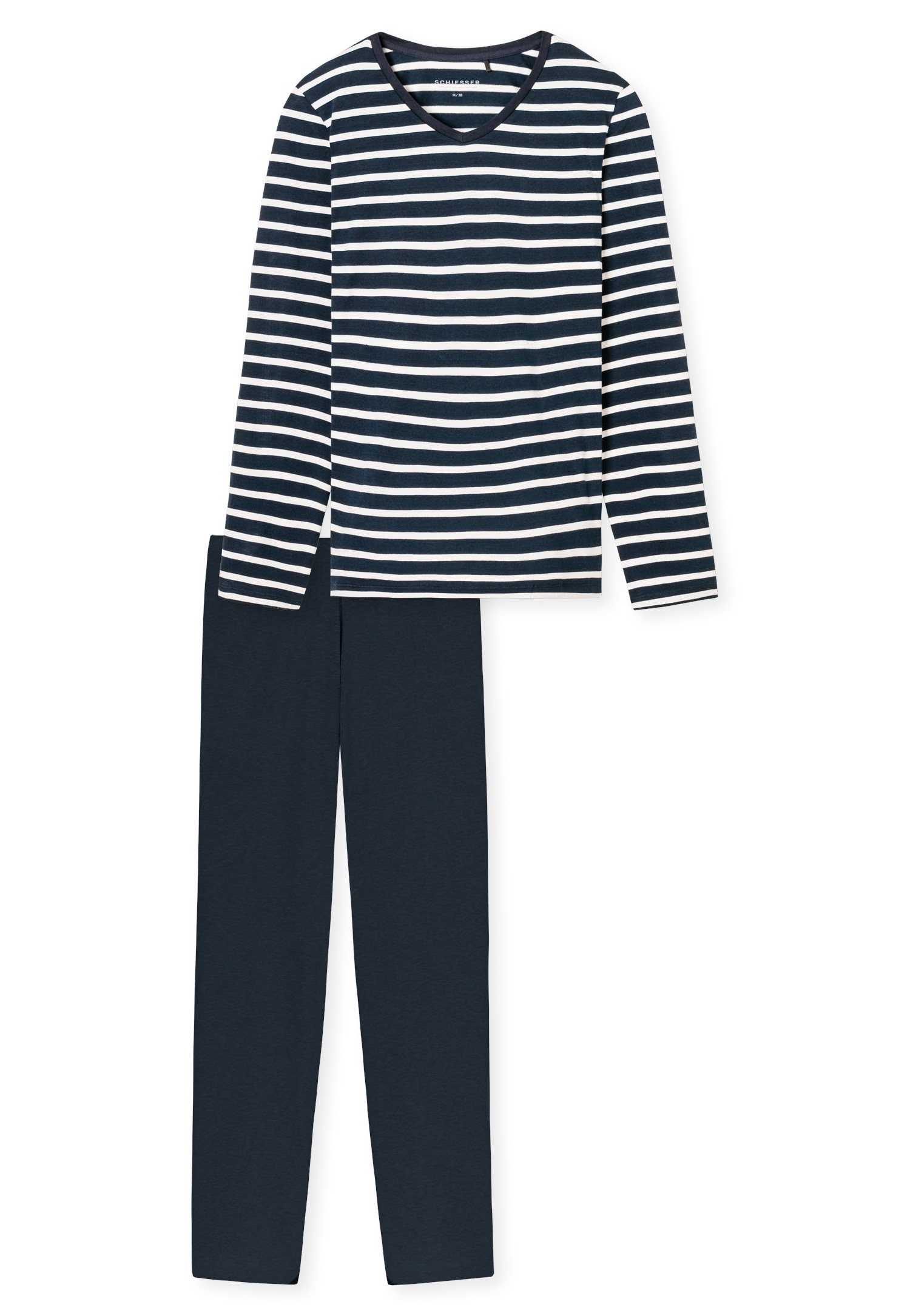 Schiesser Schlafanzug »Casual Essentials«, (2 tlg.), mit angenehmen Bündchen