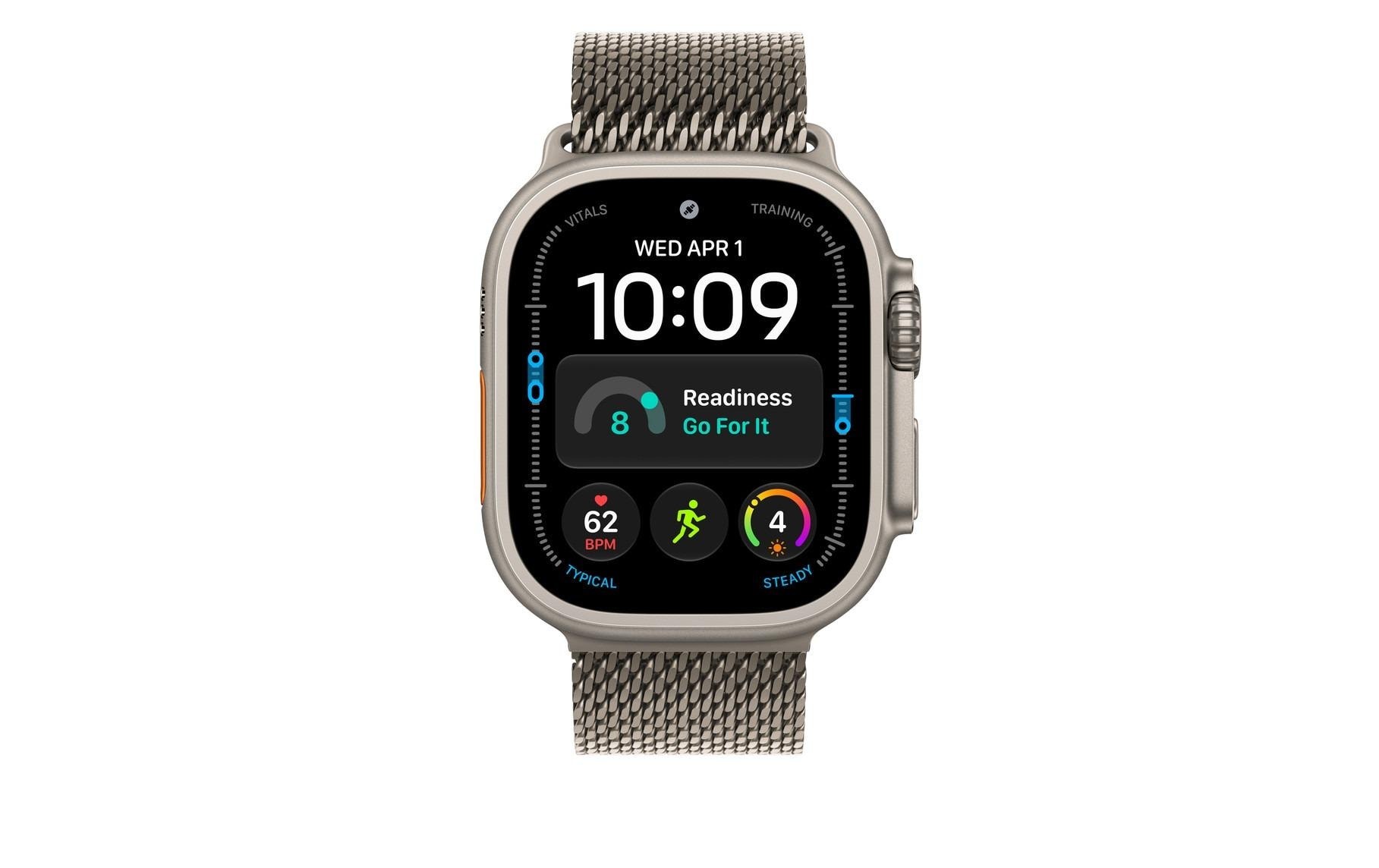 Apple Smartwatch-Armband »Milanese Loop 49 mm Natural Titanium Medium«
