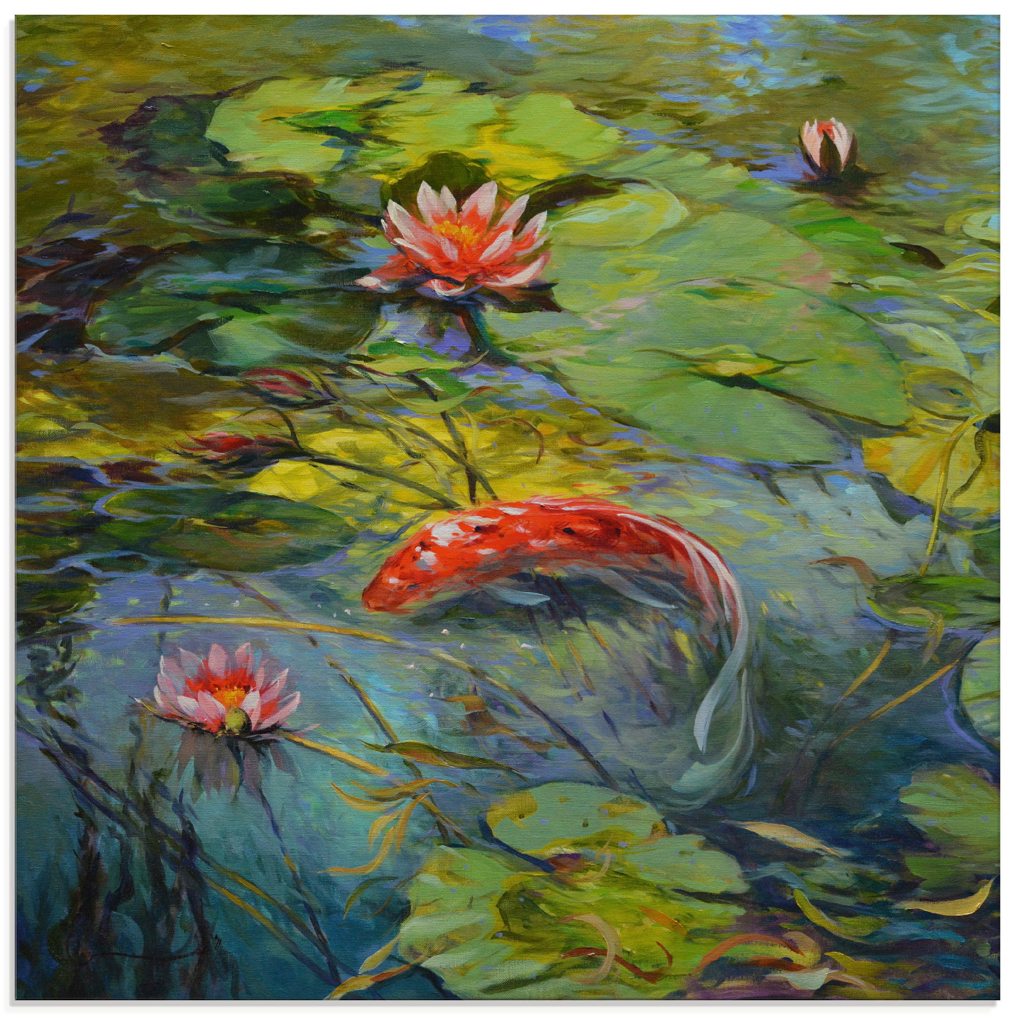 Image of Artland Glasbild "Roter Koi" Wassertiere 1 Stk. tlg. in verschiedenen Grössen