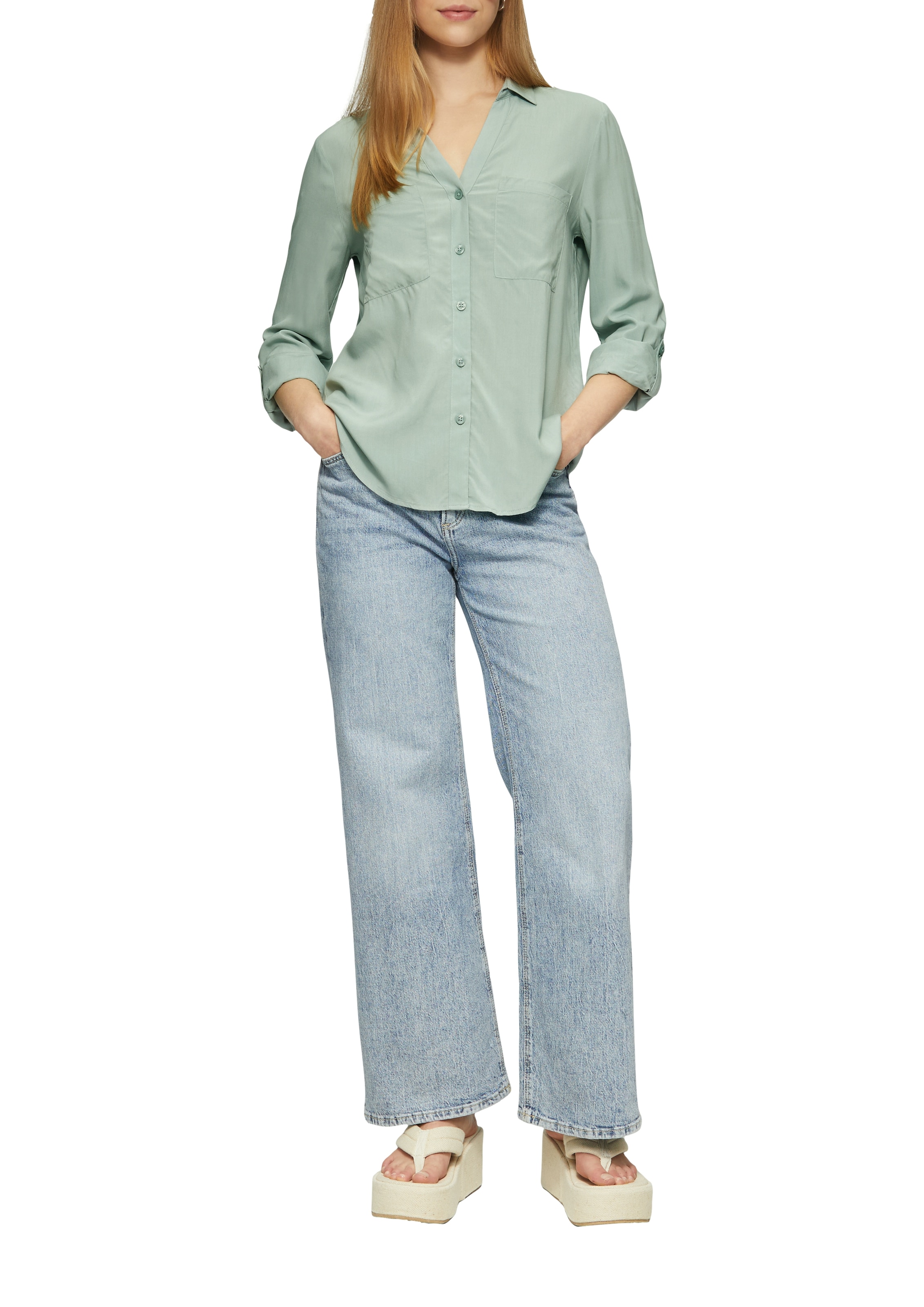 QS Hemdbluse mit Turn-Up Ärmeln