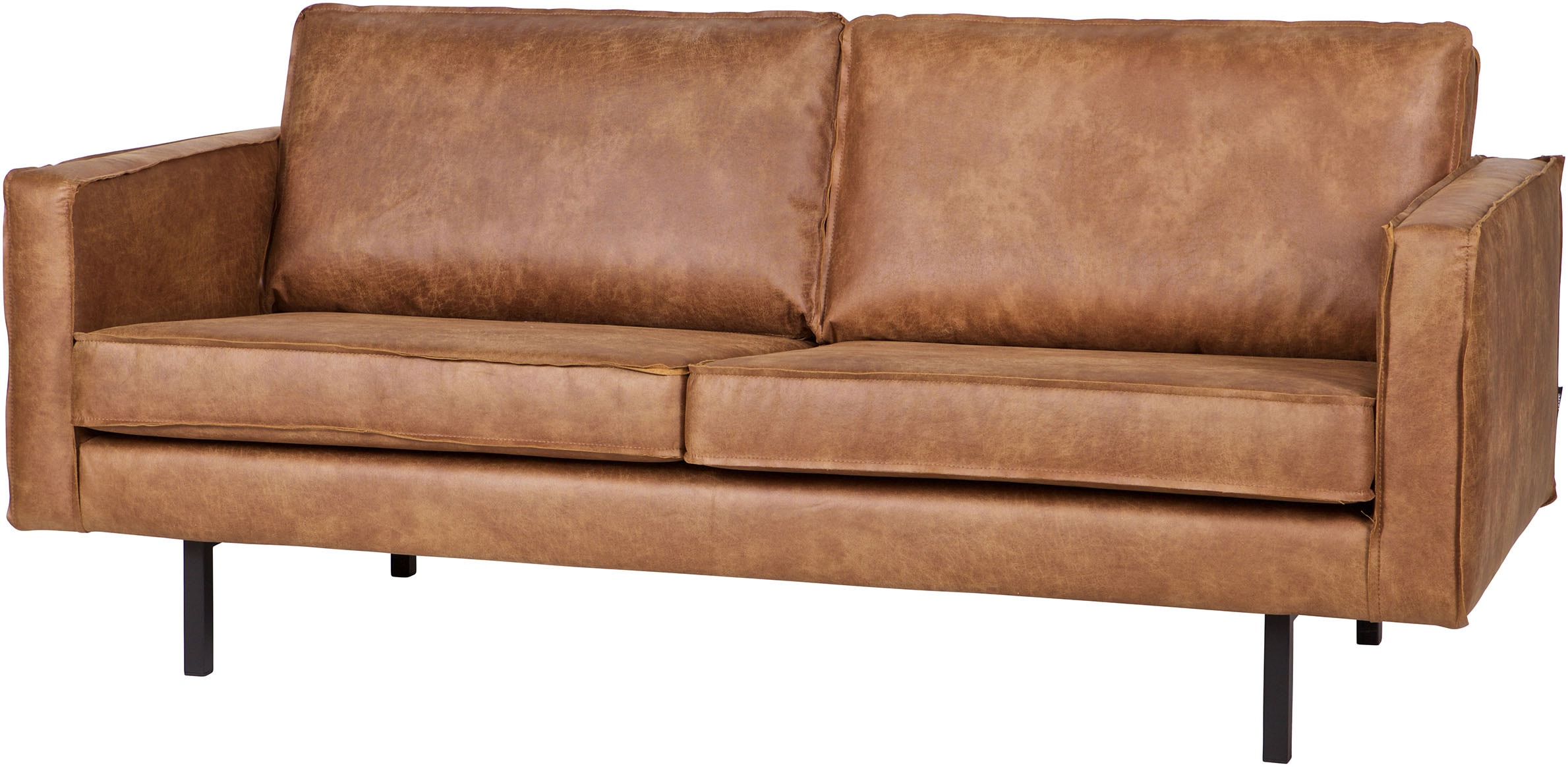 WOOOD 2,5-Sitzer »Rodeo Bezug mit Zickzack-Federung, Metallbeine, H 85 x B 190 x T 86 cm« Recycling-Lederfaser-Verbundstoff, pfleigleicht, Tragkraft 200 kg
