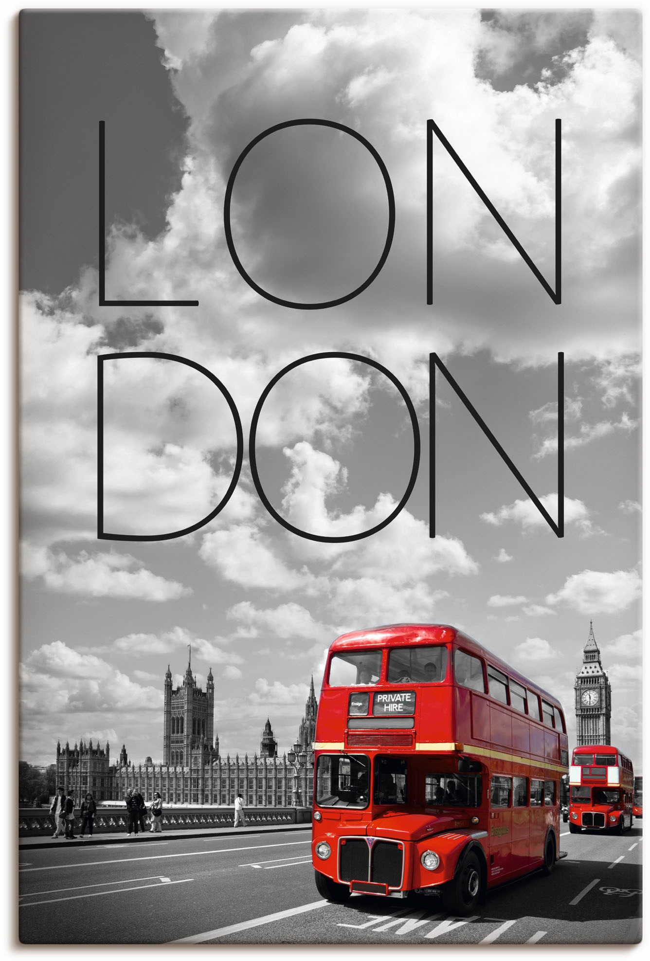 Image of Artland Wandbild »Rote Busse in London«, London, (1 St.), in vielen Grössen & Produktarten - Alubild / Outdoorbild für den Aussenbereich, Leinwandbild, Poster, Wandaufkleber / Wandtattoo auch für Badezimmer geeignet bei Ackermann Versand Schweiz