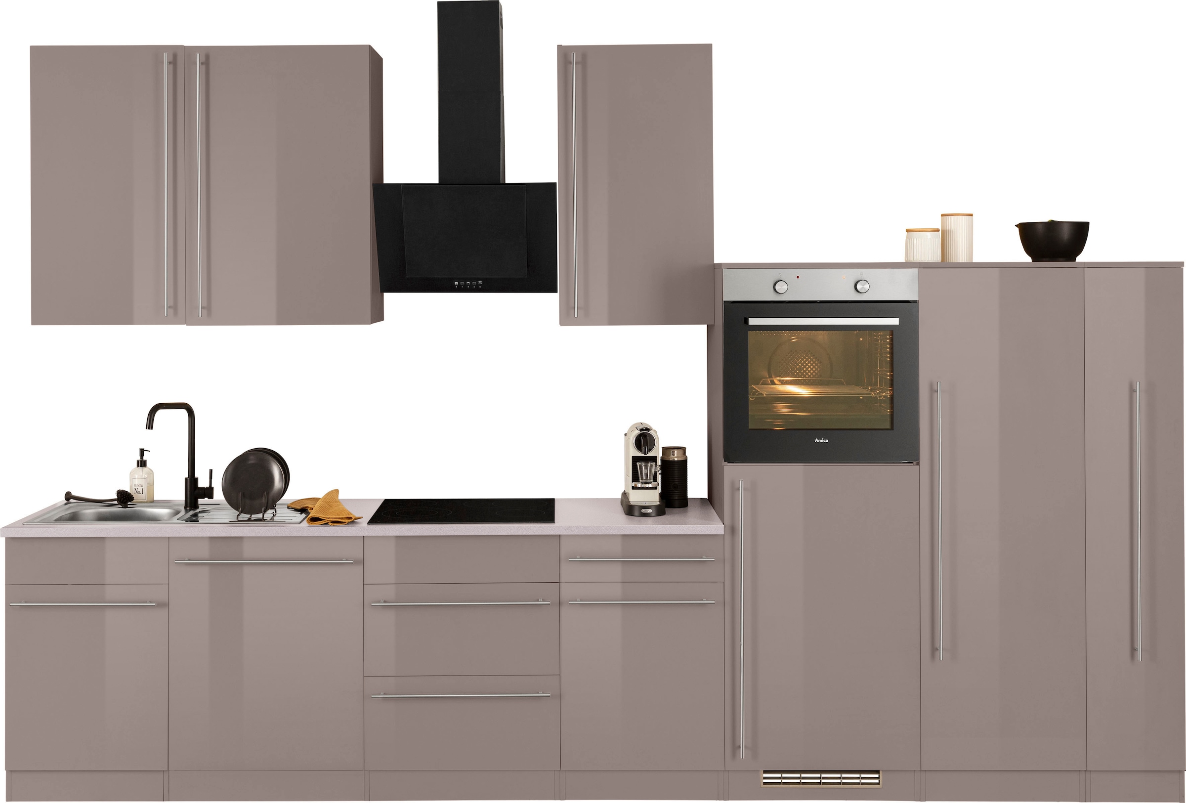 ♕ wiho Küchen Küchenzeile »Chicago«, ohne E-Geräte, Breite 360 cm  versandkostenfrei auf | Stehtische