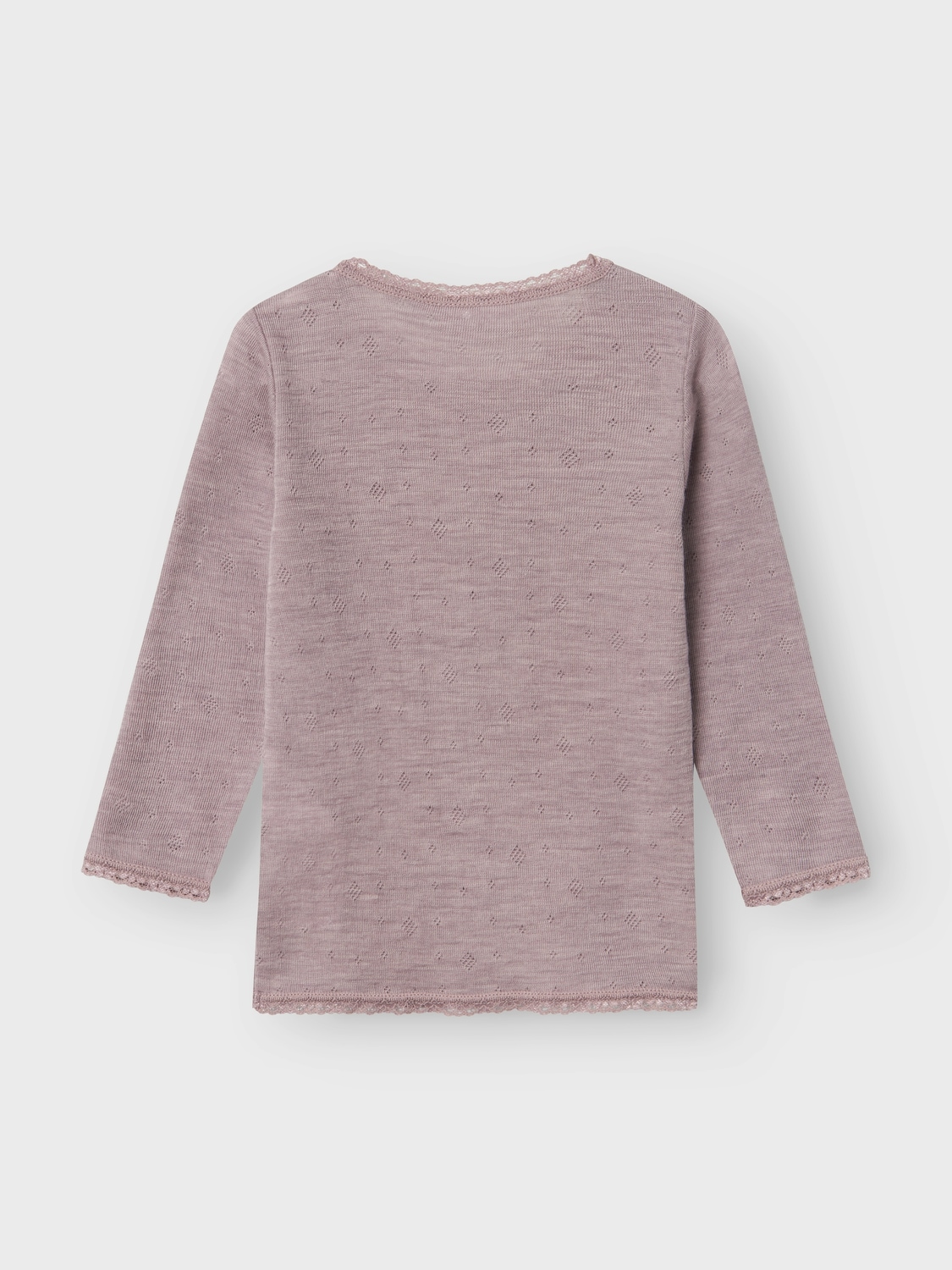 Name It Langarmshirt »NMFWANG WOOL NEEDLE LS TOP SOLID NOOS«, aus reiner Merinowolle