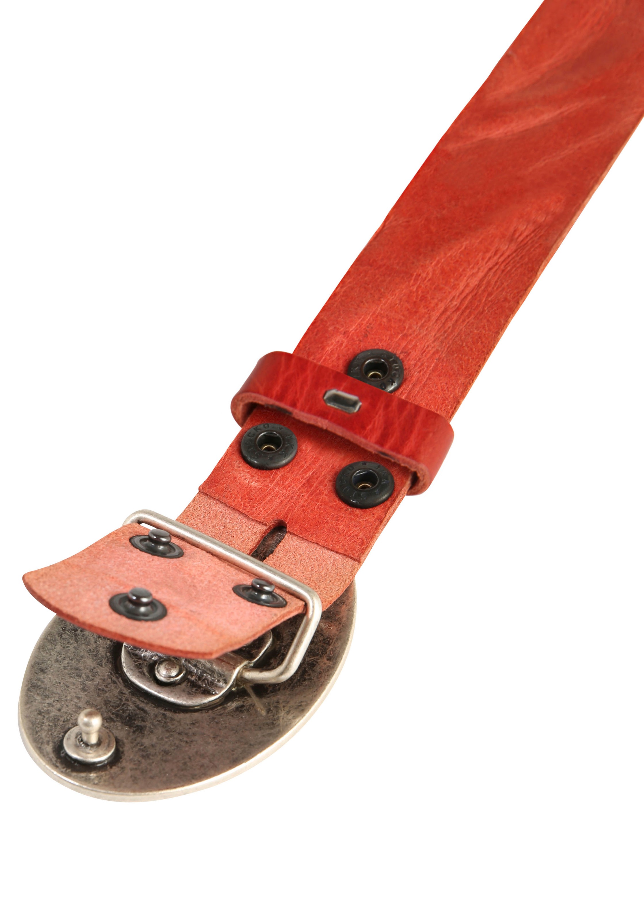 RETTUNGSRING by showroom 019° Ledergürtel, mit austauschbarer Schliesse »Flamme Oval Rot«